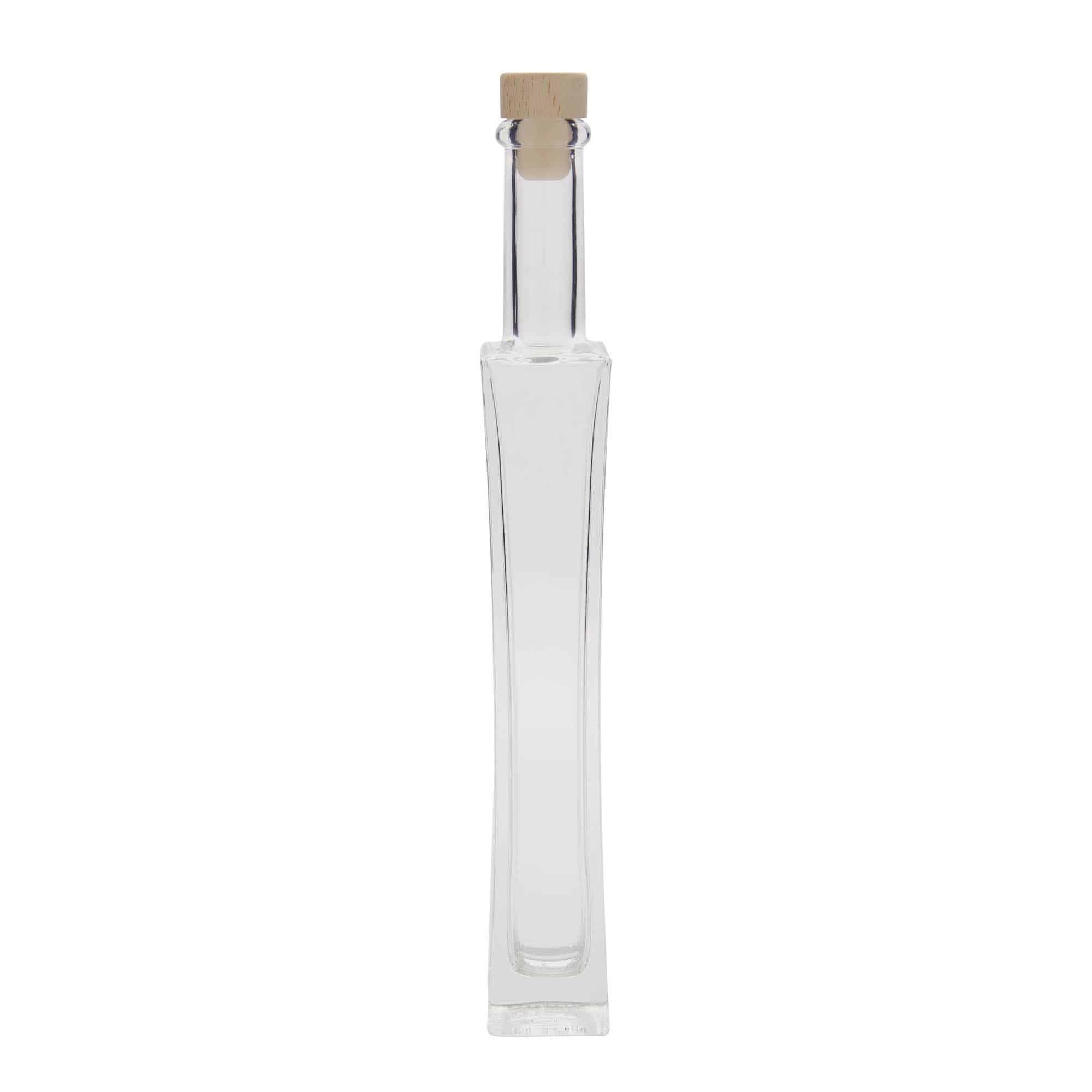 200 ml glass bottle 'Koko', square, closure: cork