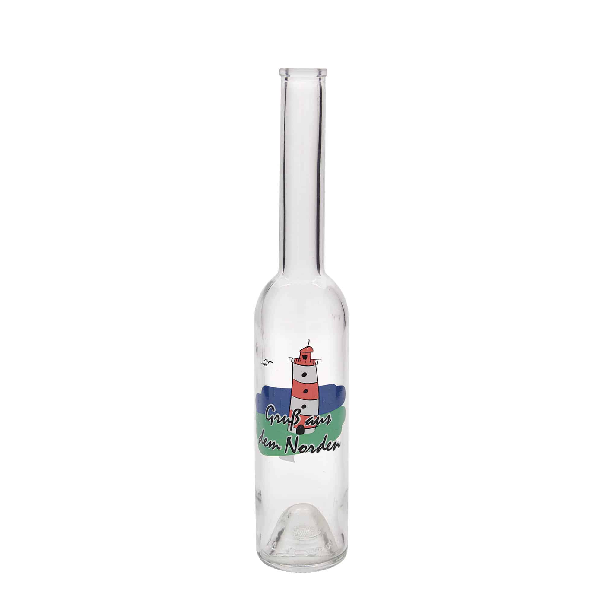 350 ml glass bottle 'Opera', print: north, closure: cork