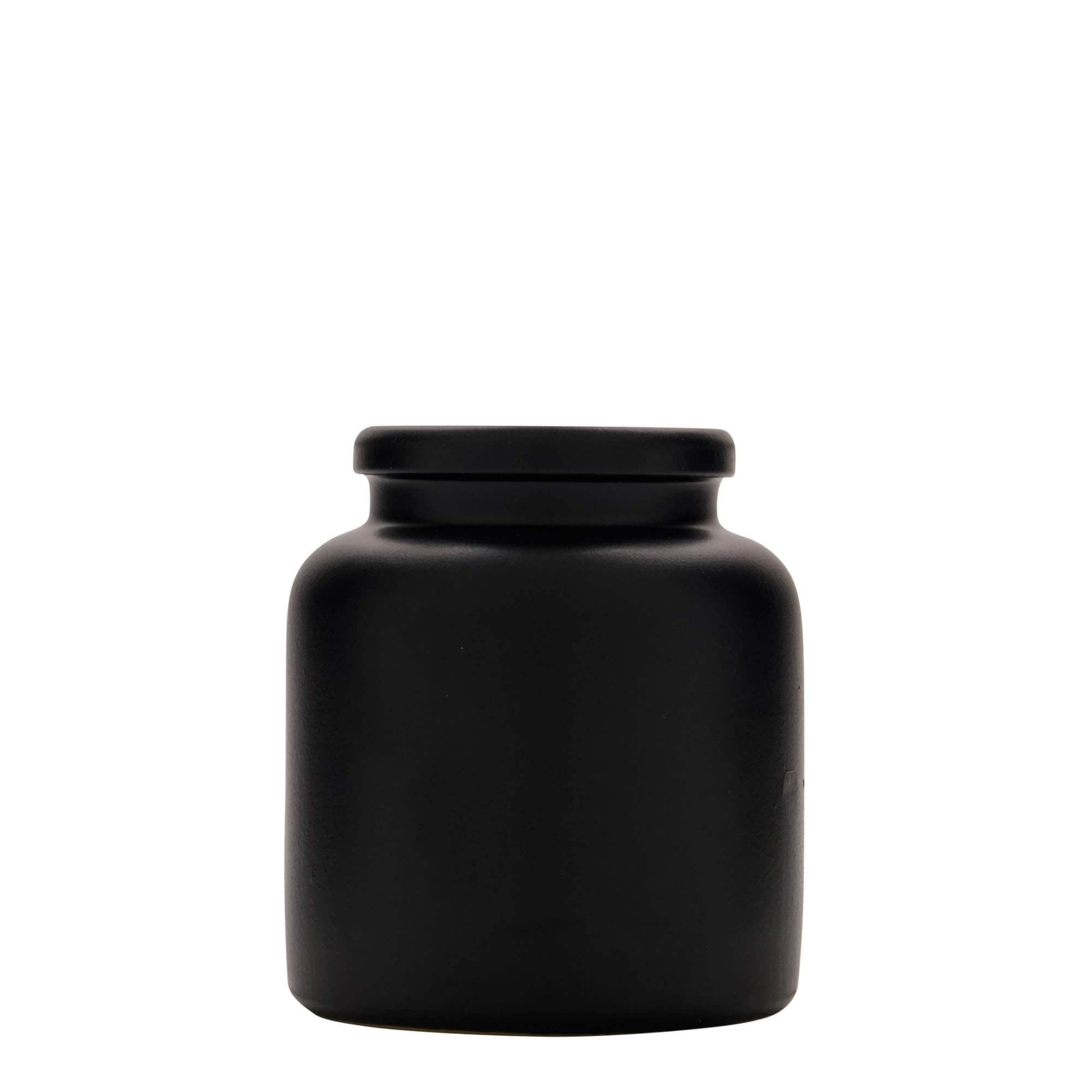 270 ml stoneware jar, ceramic, black, closure: slip lid