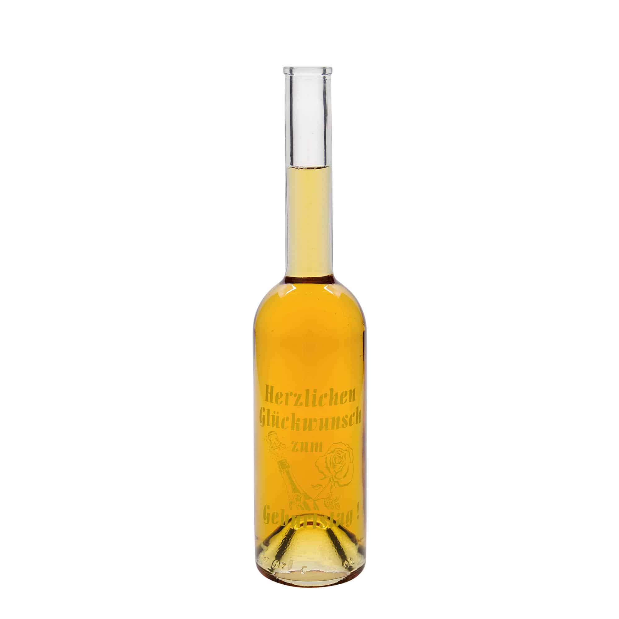 500 ml glass bottle 'Opera', print: birthday bottle, closure: cork