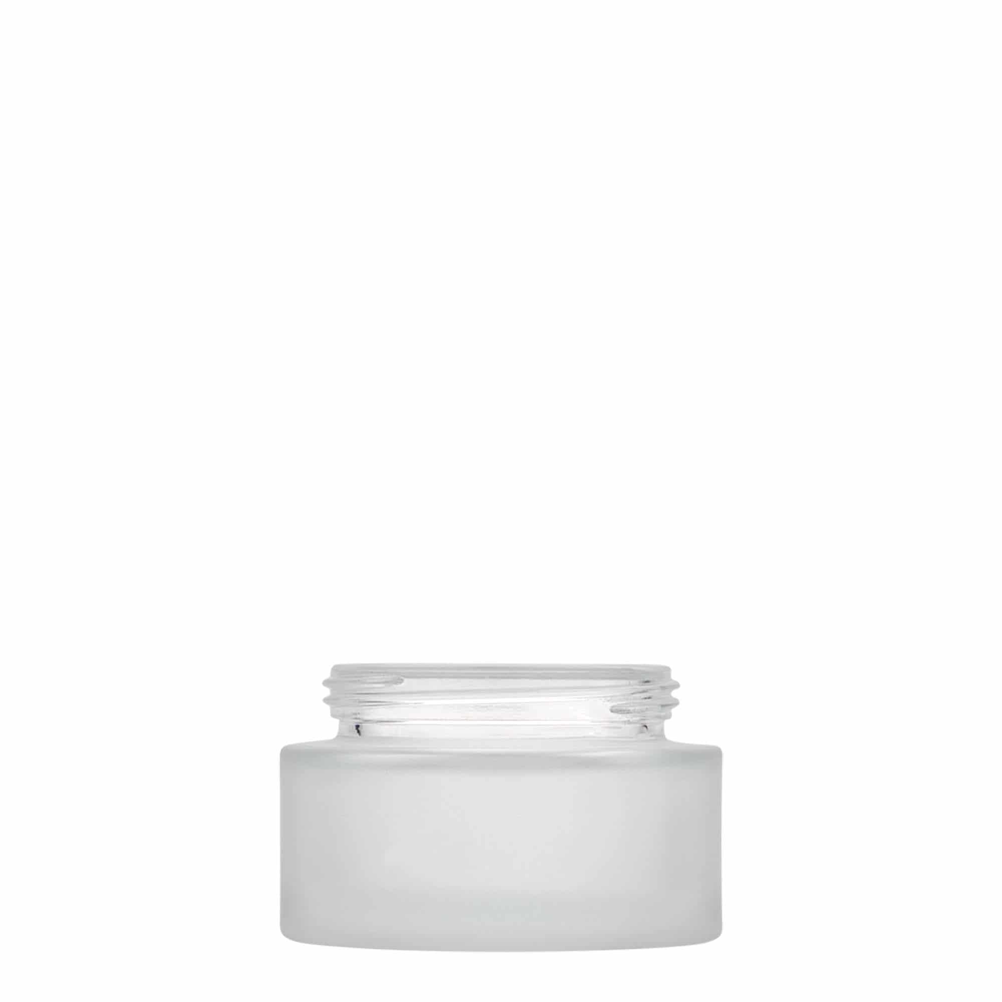 50 ml cosmetic jar 'Platin Edition', glass, frosted, closure: screw cap