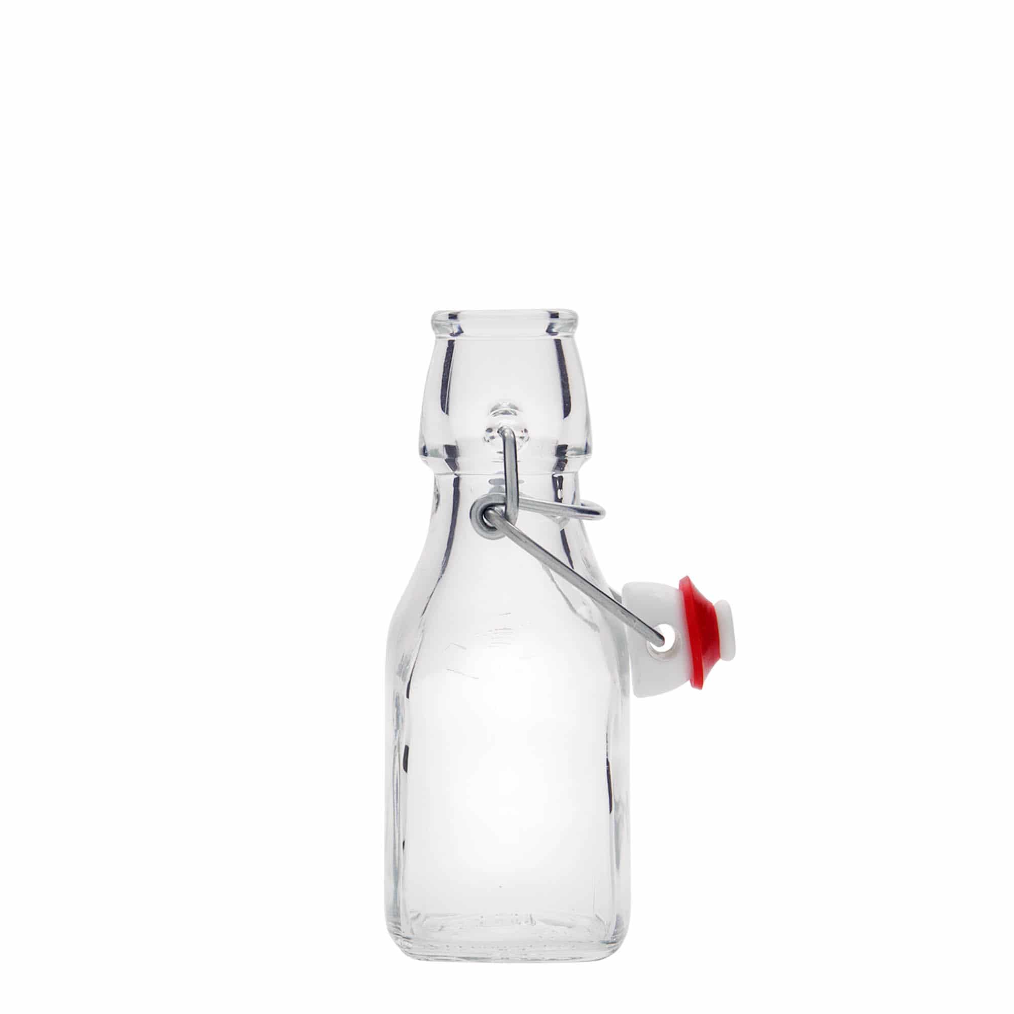 125 ml glass bottle 'Swing', square, closure: swing top