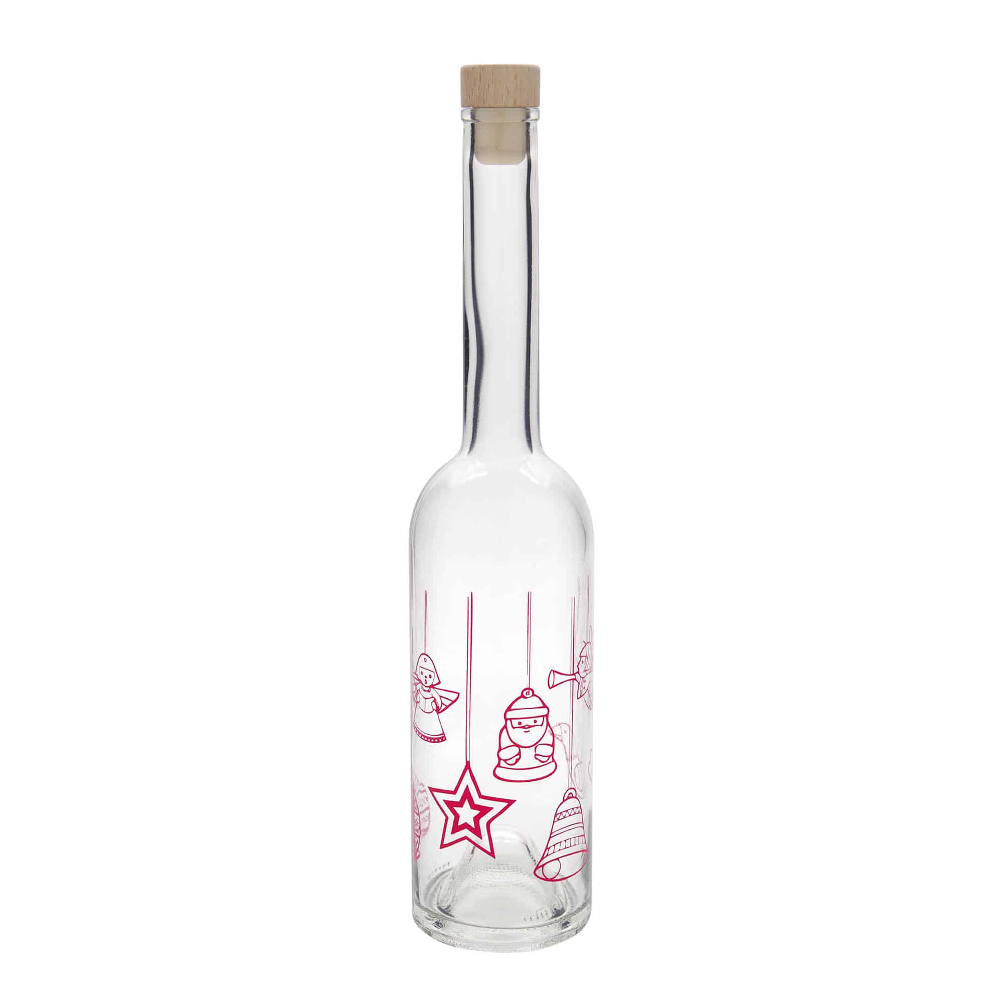 500 ml glass bottle 'Opera', print: stars, closure: cork