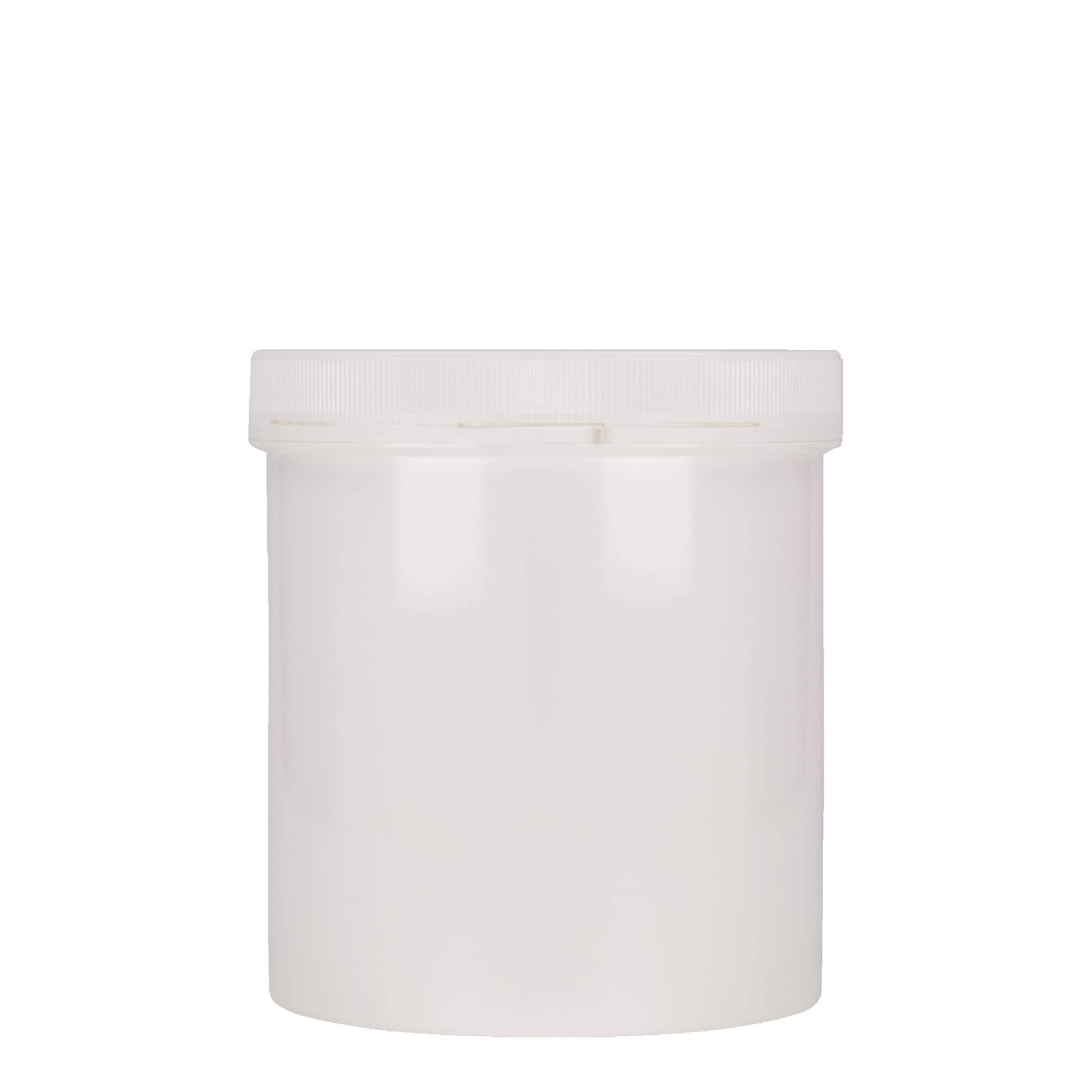 1,000 ml plastic jar 'Securilock', PP, white, closure: screw cap