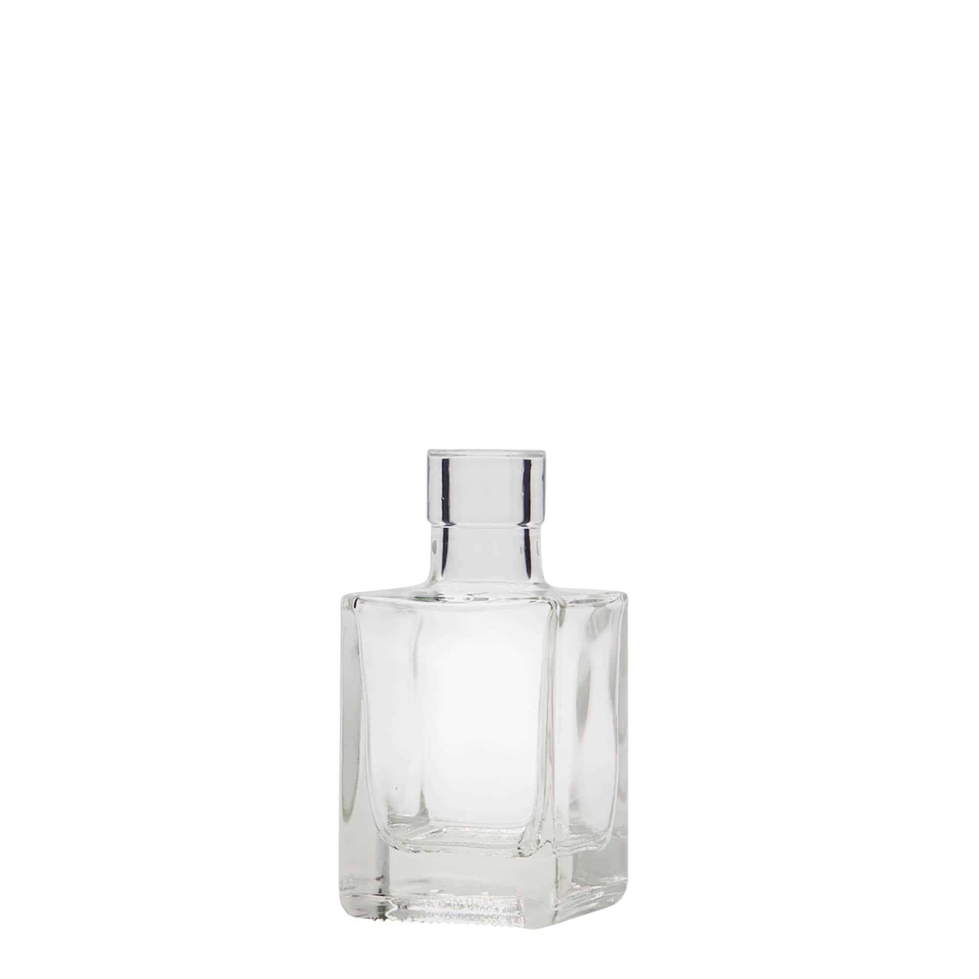 50 ml glass bottle 'Cube', square, closure: cork