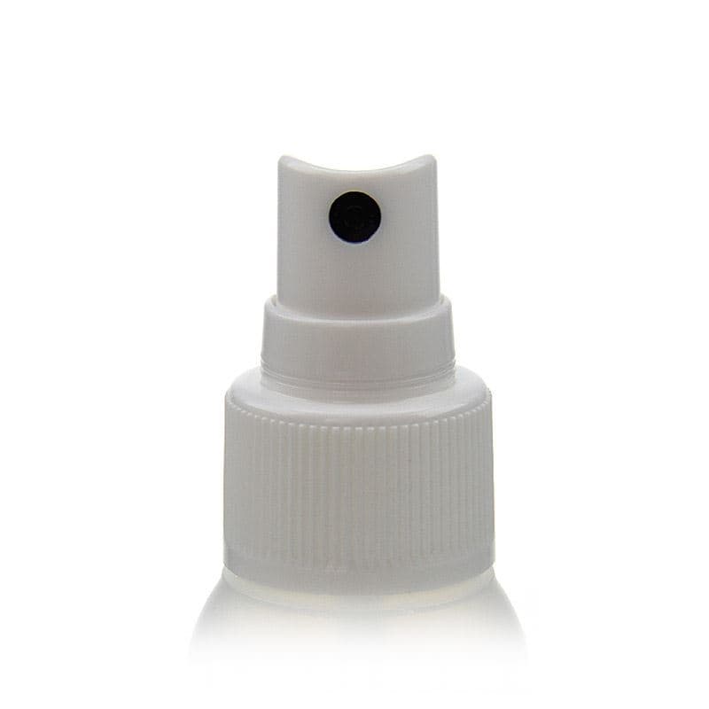 Screw cap with atomiser, PP plastic, white, for opening: GPI 20/410