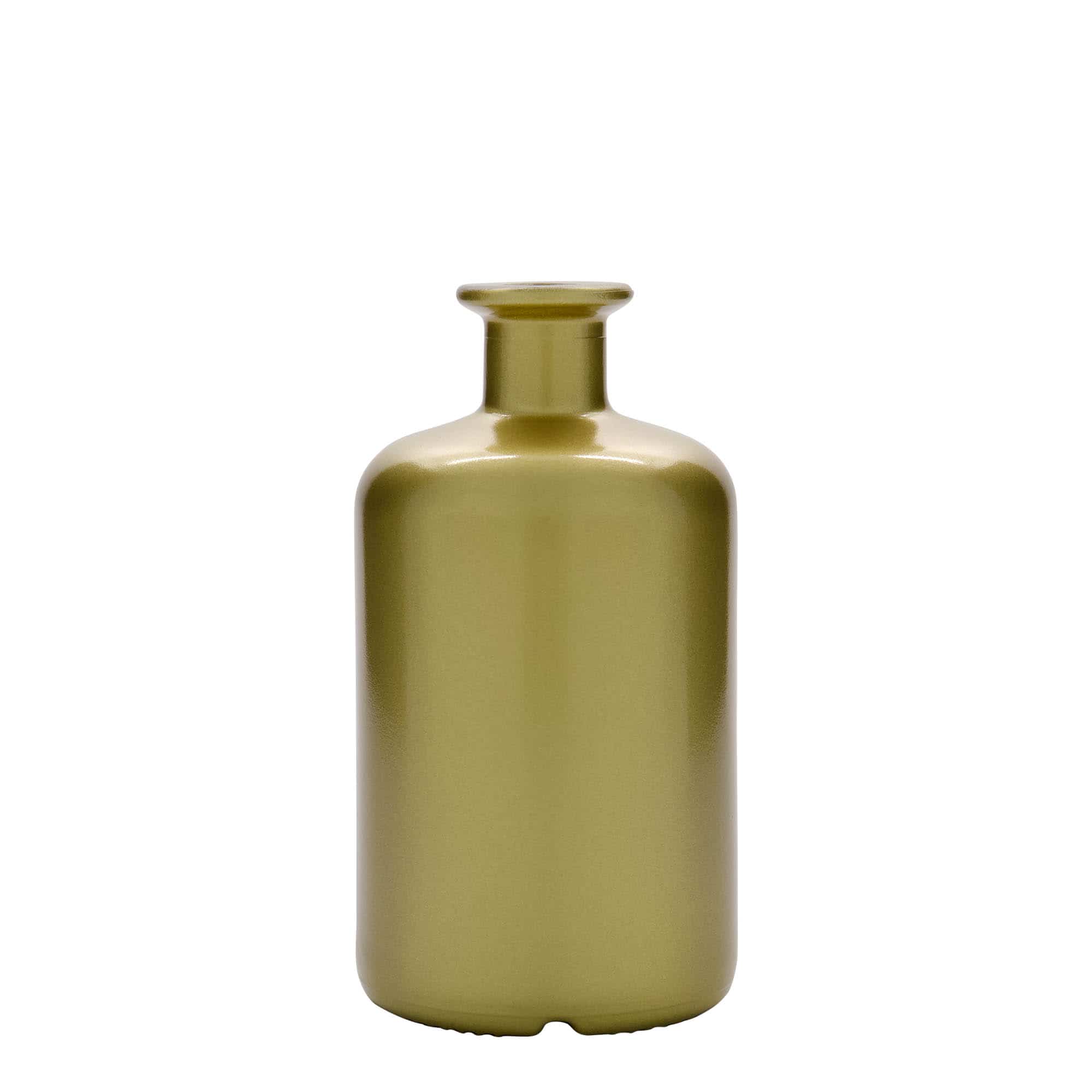 500 ml glass apothecary bottle, gold, closure: cork