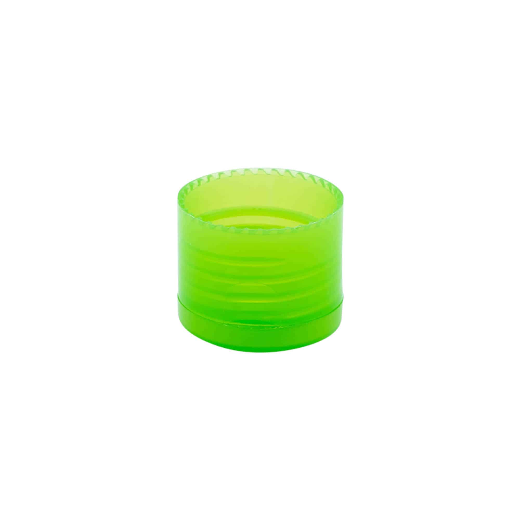 Hinged screw cap, PP plastic, green, for opening: GPI 24/410