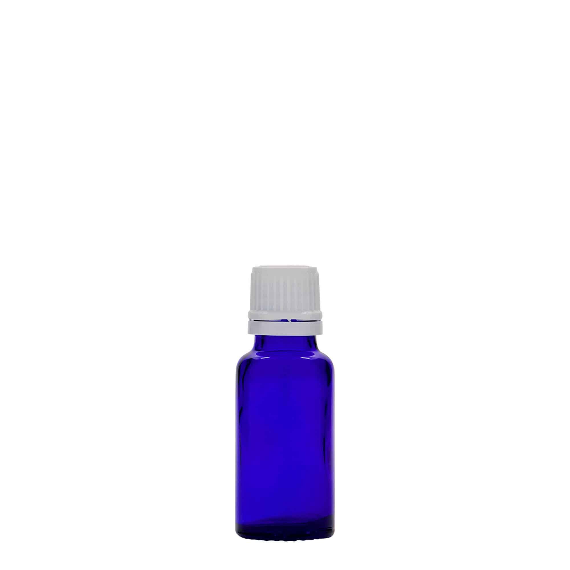 20 ml medicine bottle, glass, royal blue, closure: DIN 18