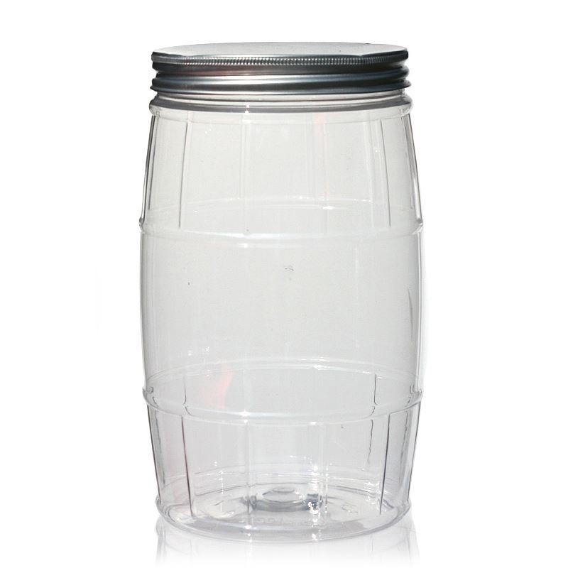 1,500 ml PET jar 'Barrel', plastic, closure: 100/400