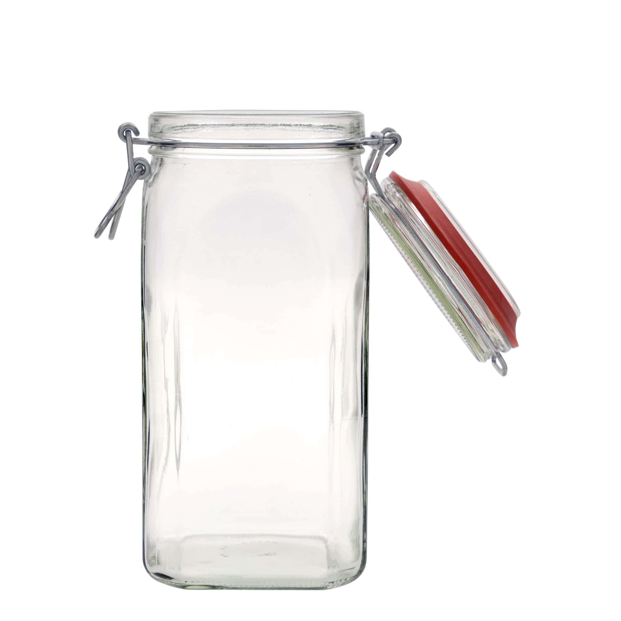 1,540 ml clip top jar, square, closure: clip top