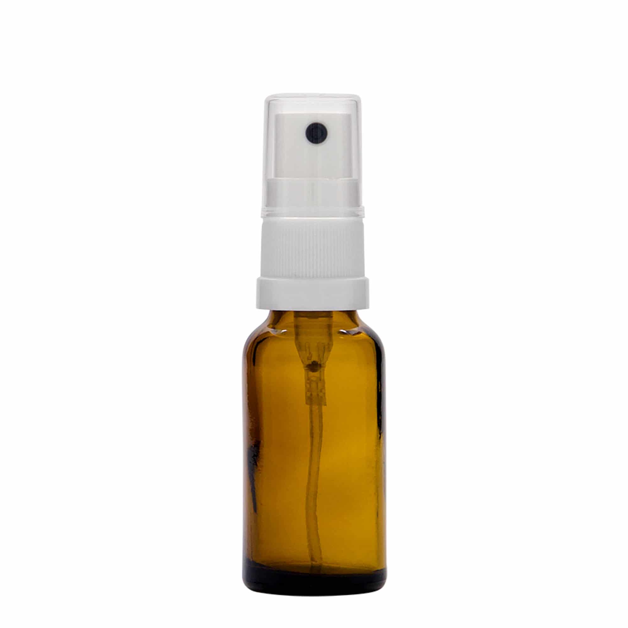 20 ml medicine spray bottle, glass, brown, closure: DIN 18