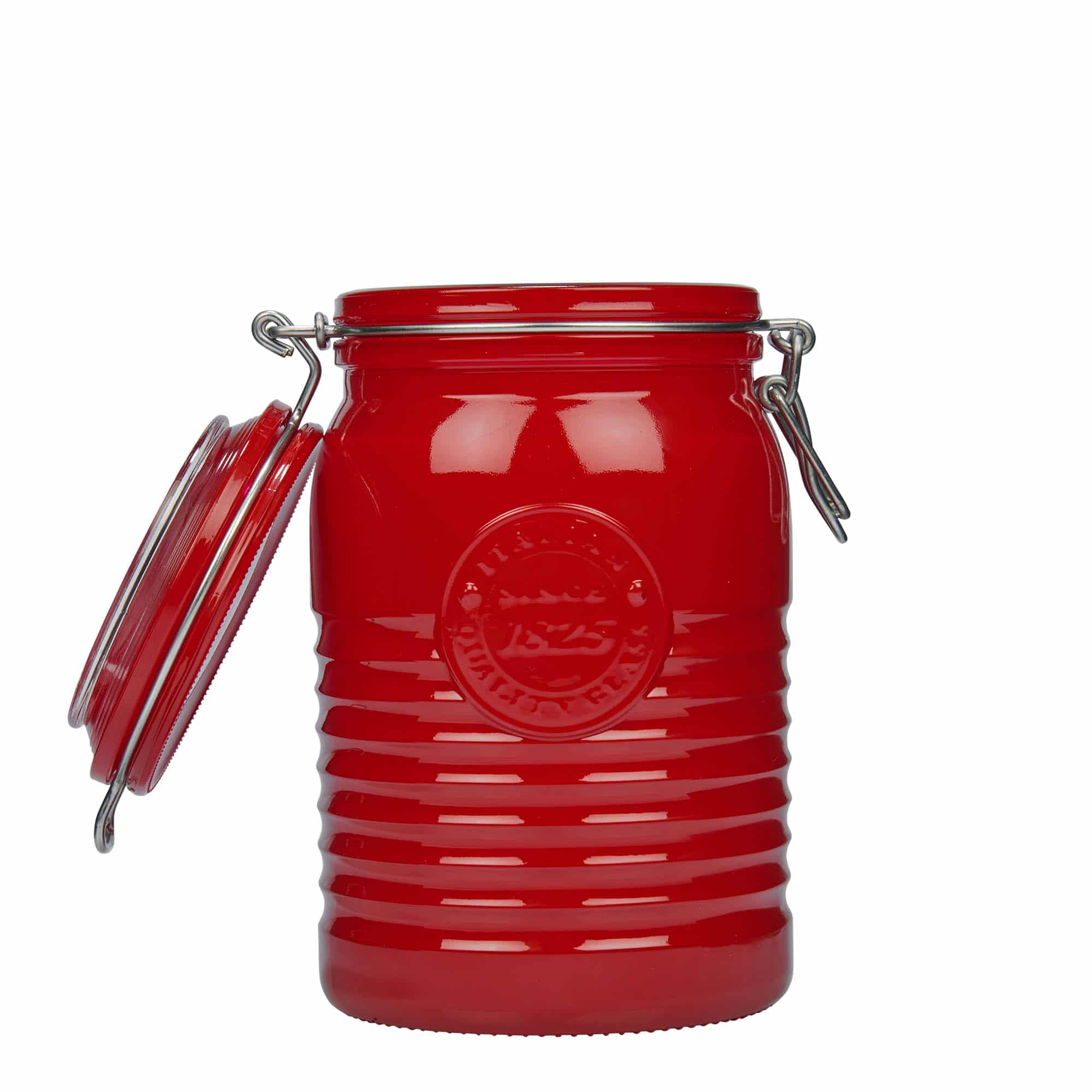 1,000 ml clip top jar 'Officina 1825', red, closure: clip top