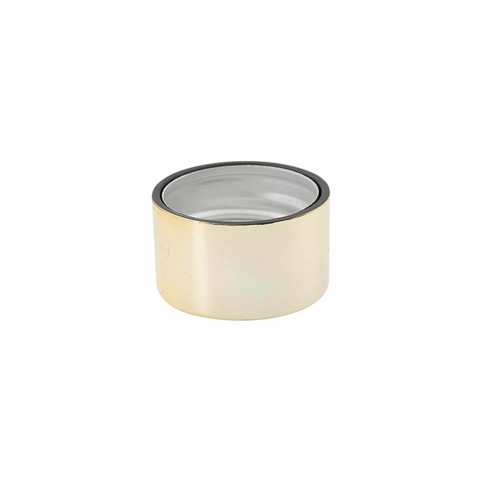 Screw cap, metal/plastic, gold, for opening: PP 28