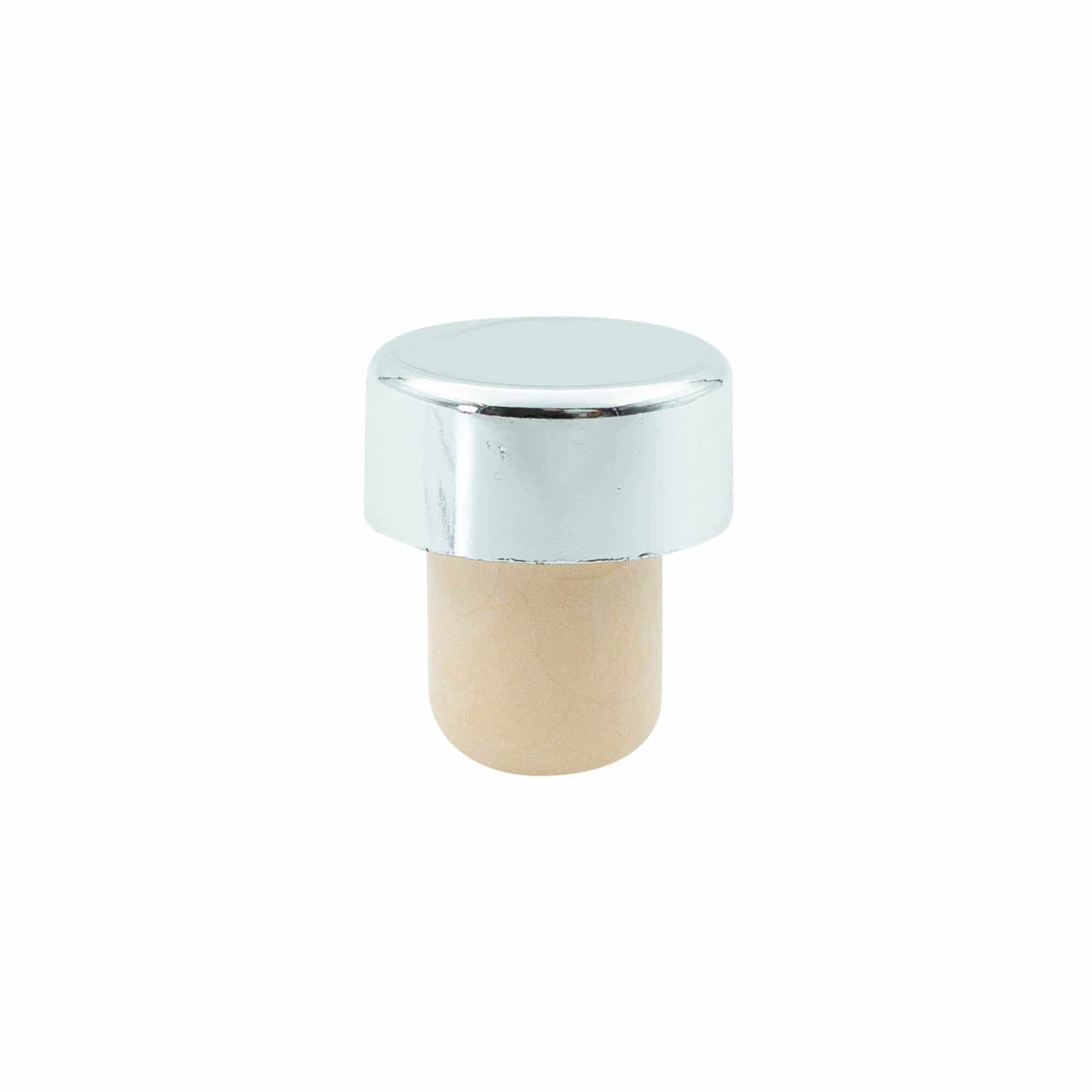 19 mm mushroom cork, plastic, silver, for opening: cork