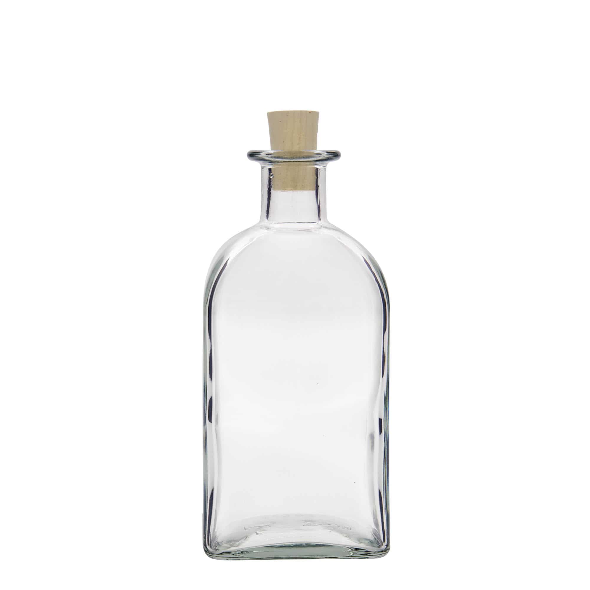 500 ml glass apothecary bottle Carré, square, closure: cork