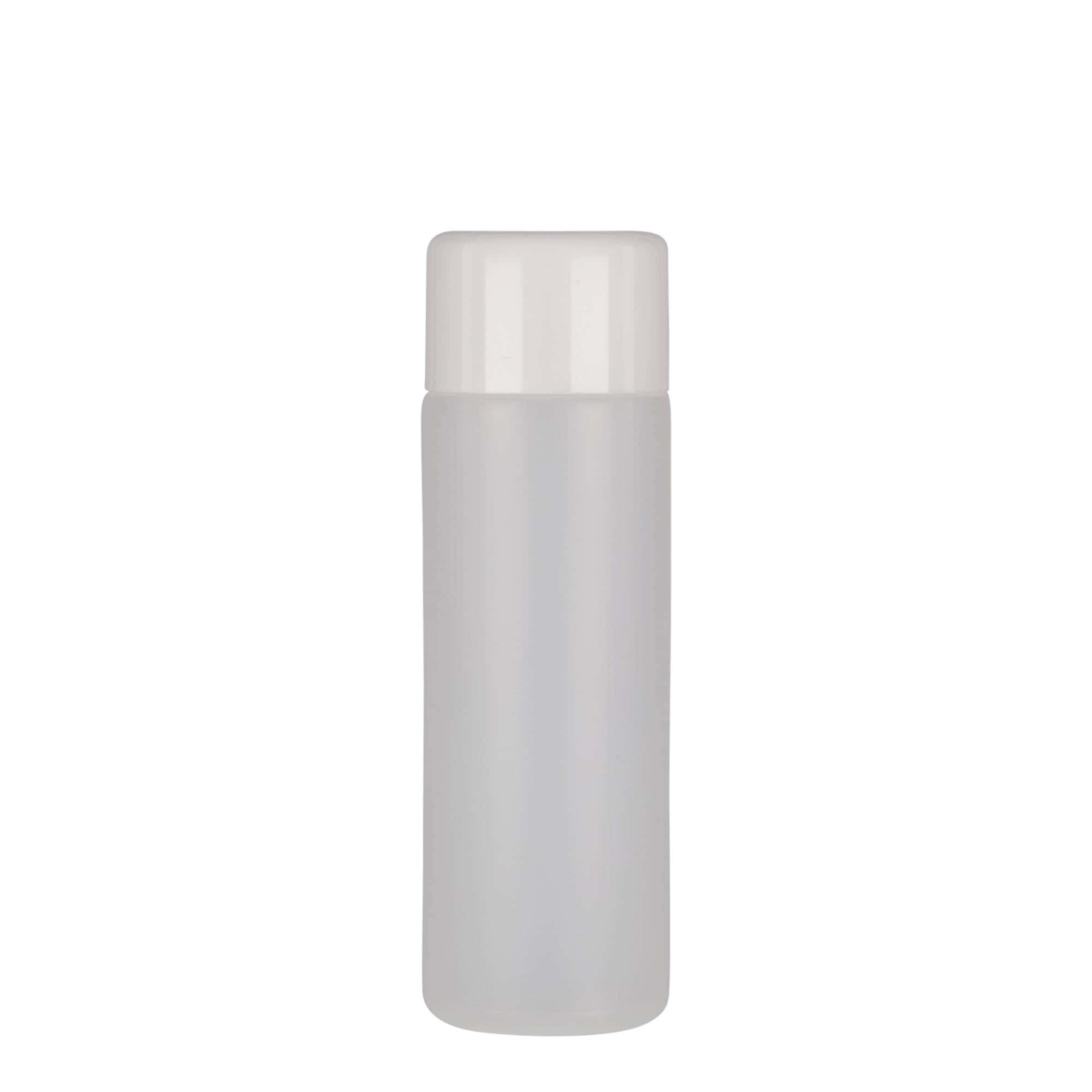 200 ml round bottle, PE plastic, natural, closure: screw cap