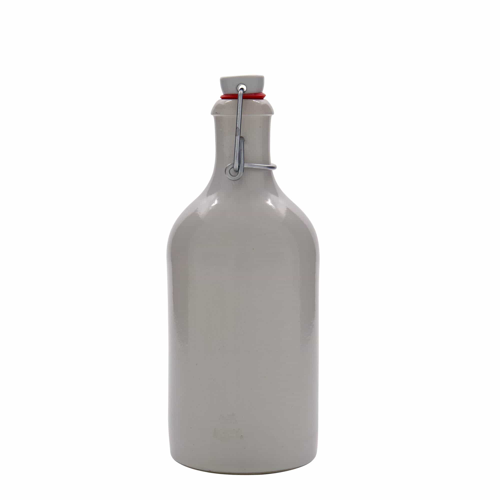 500 ml earthen jug, stoneware, white, closure: swing top