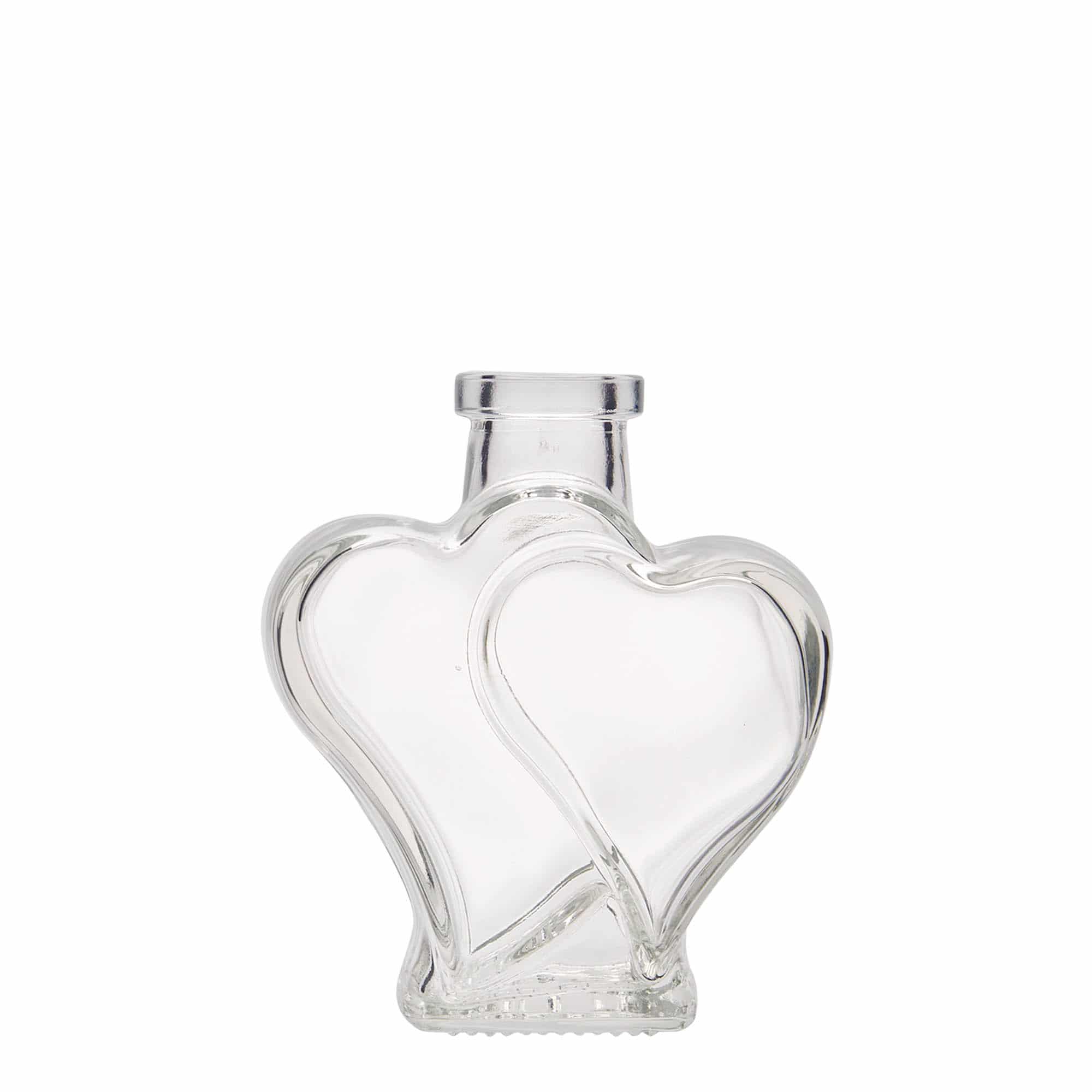 200 ml glass bottle 'Double Heart', closure: cork