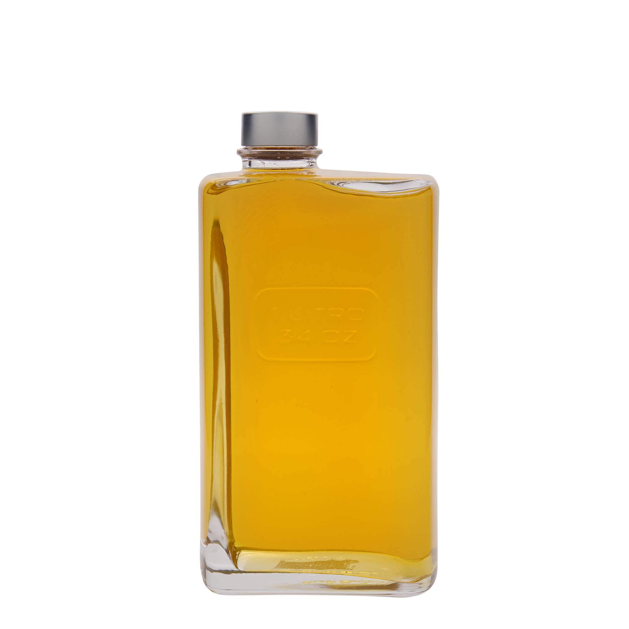 1,000 ml glass bottle 'Optima Lattina', rectangular, closure: screw cap