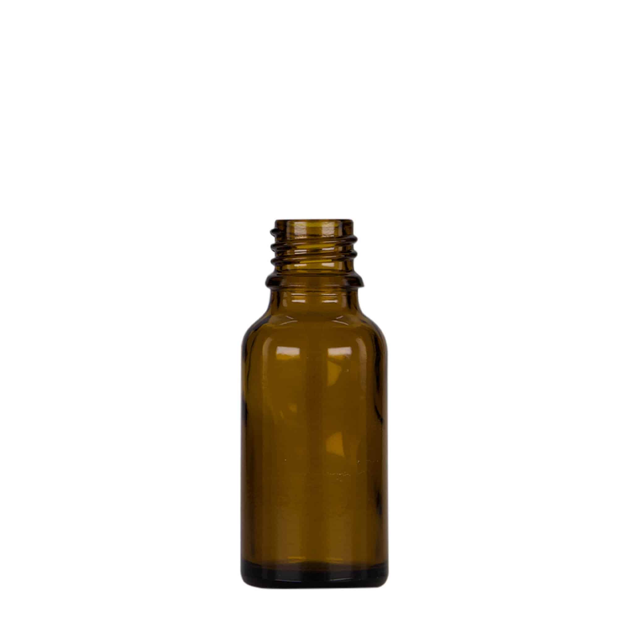 20 ml medicine pipette bottle, glass, brown/black, closure: DIN 18