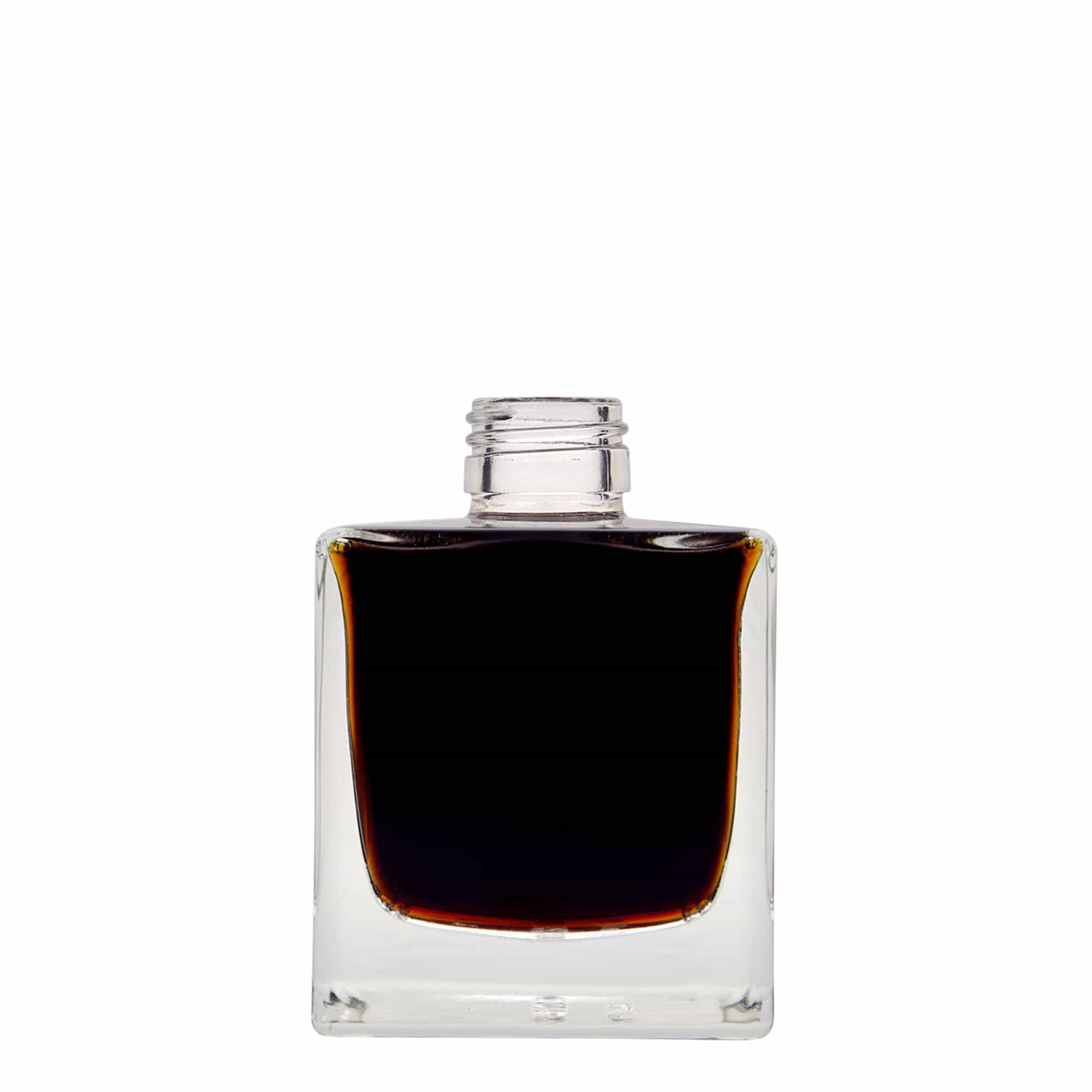 200 ml glass bottle 'Cube', square, closure: PP 28