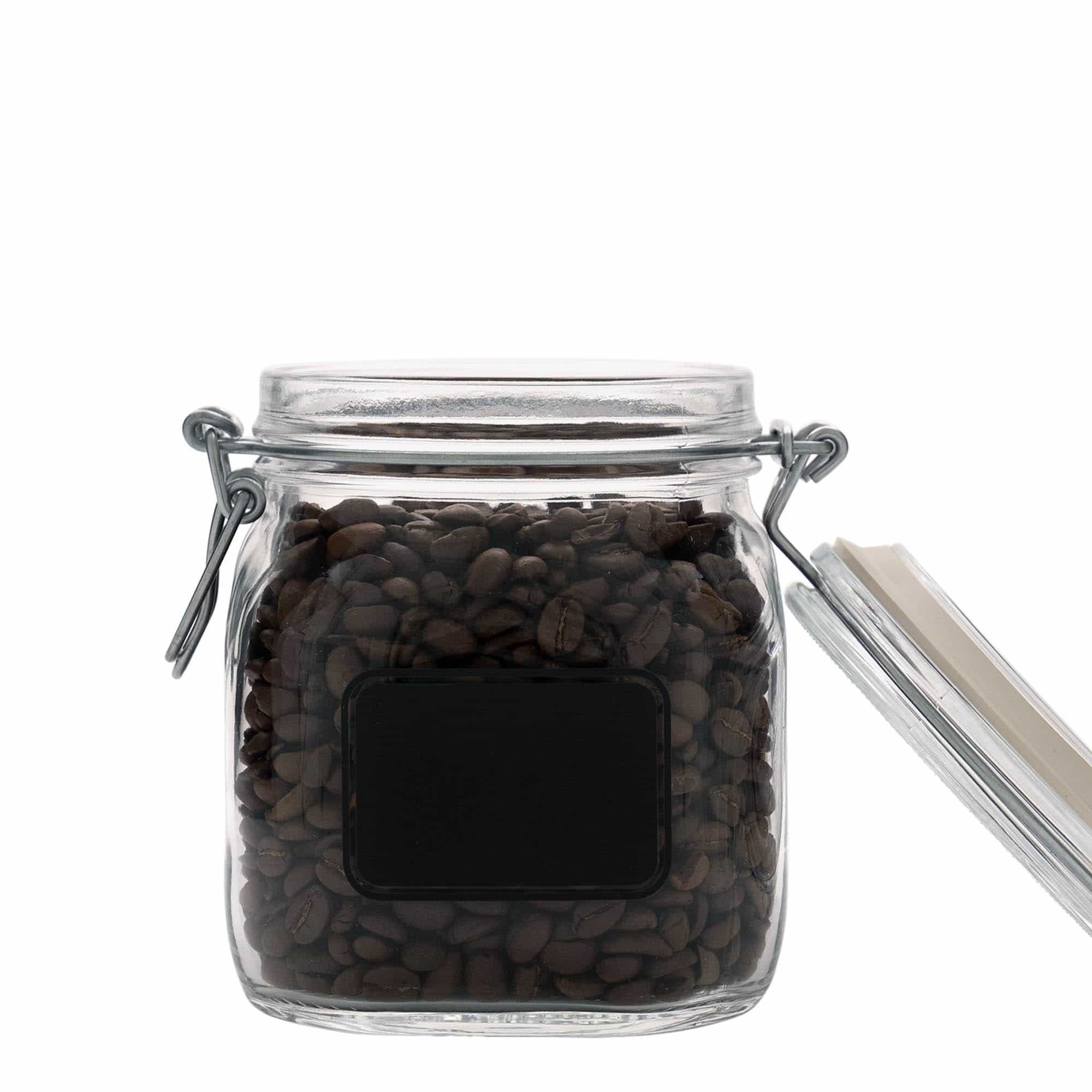 750 ml clip top jar 'Fido', print: blank label, square, closure: clip top