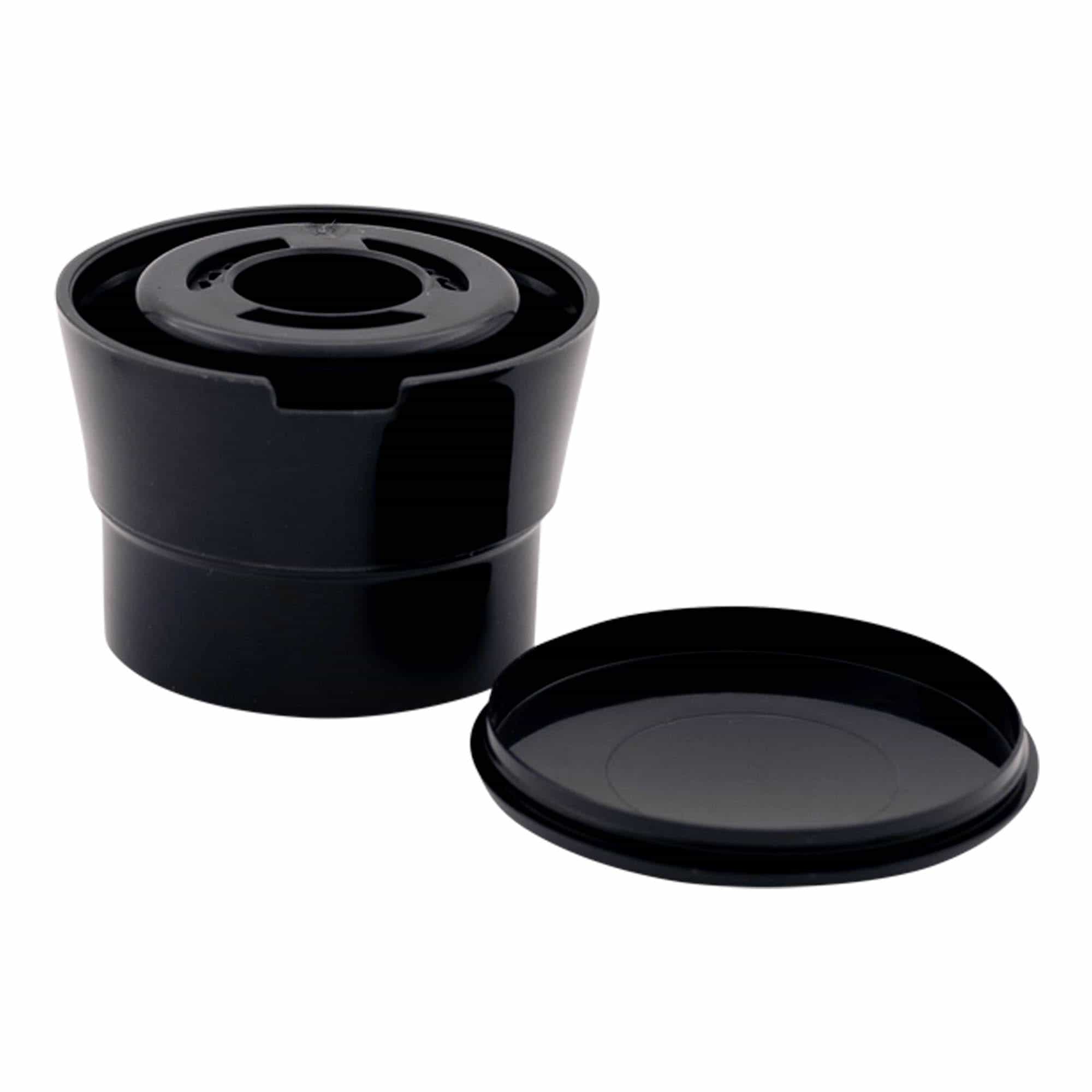 Mill cap for spice jar, PP plastic, black, for opening: GPI 38/400