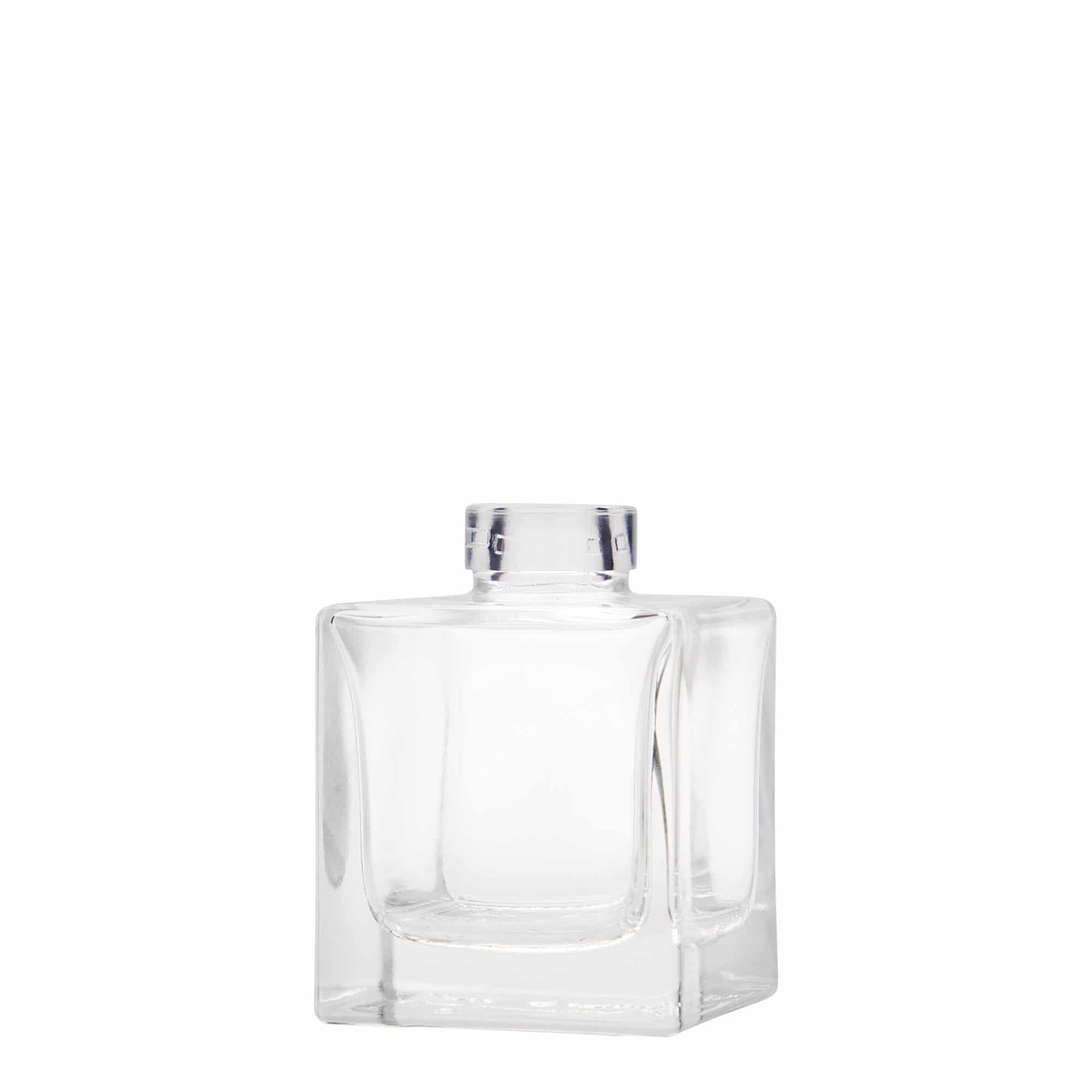 100 ml glass bottle 'Cube', square, closure: cork