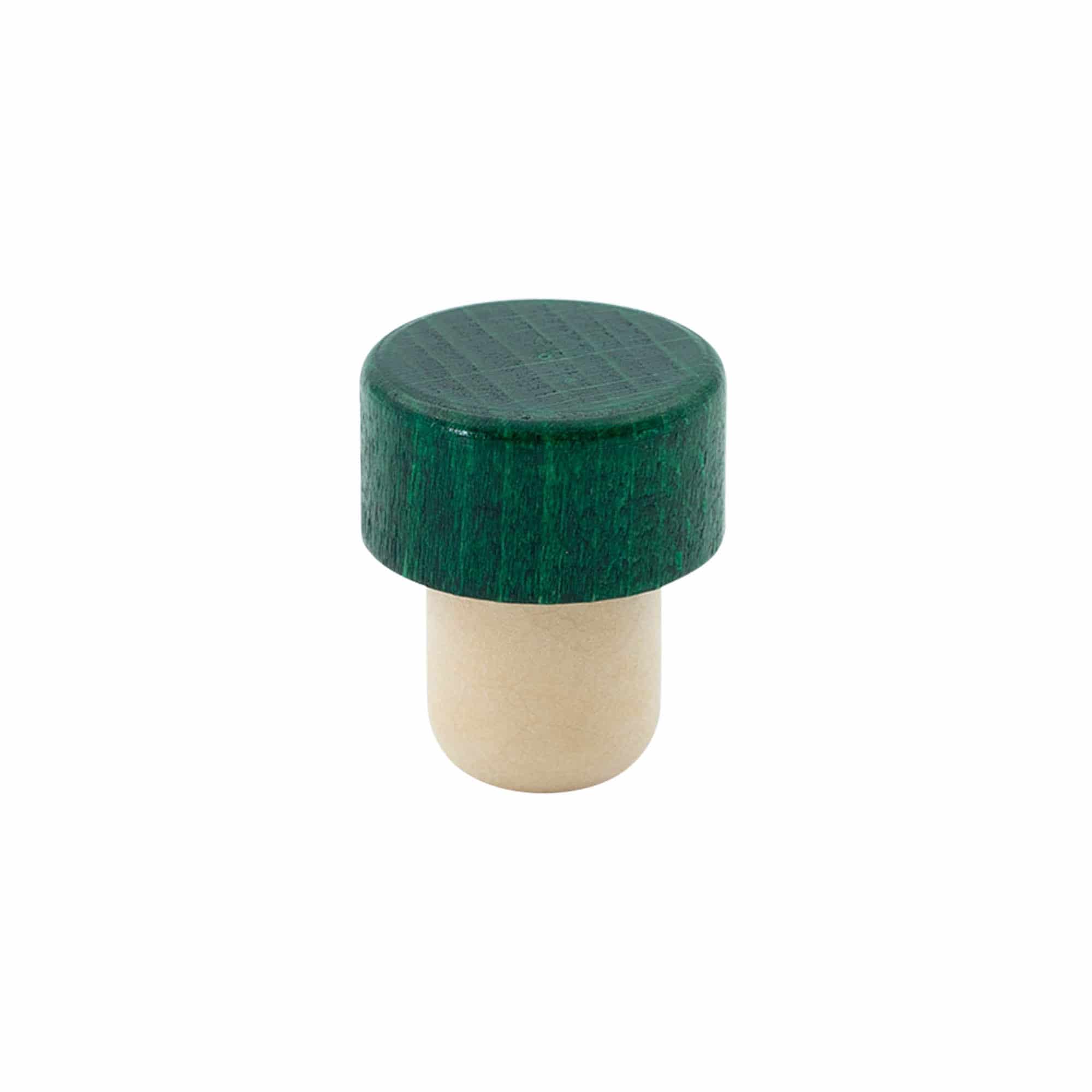 19 mm mushroom cork, wood, green, for opening: cork