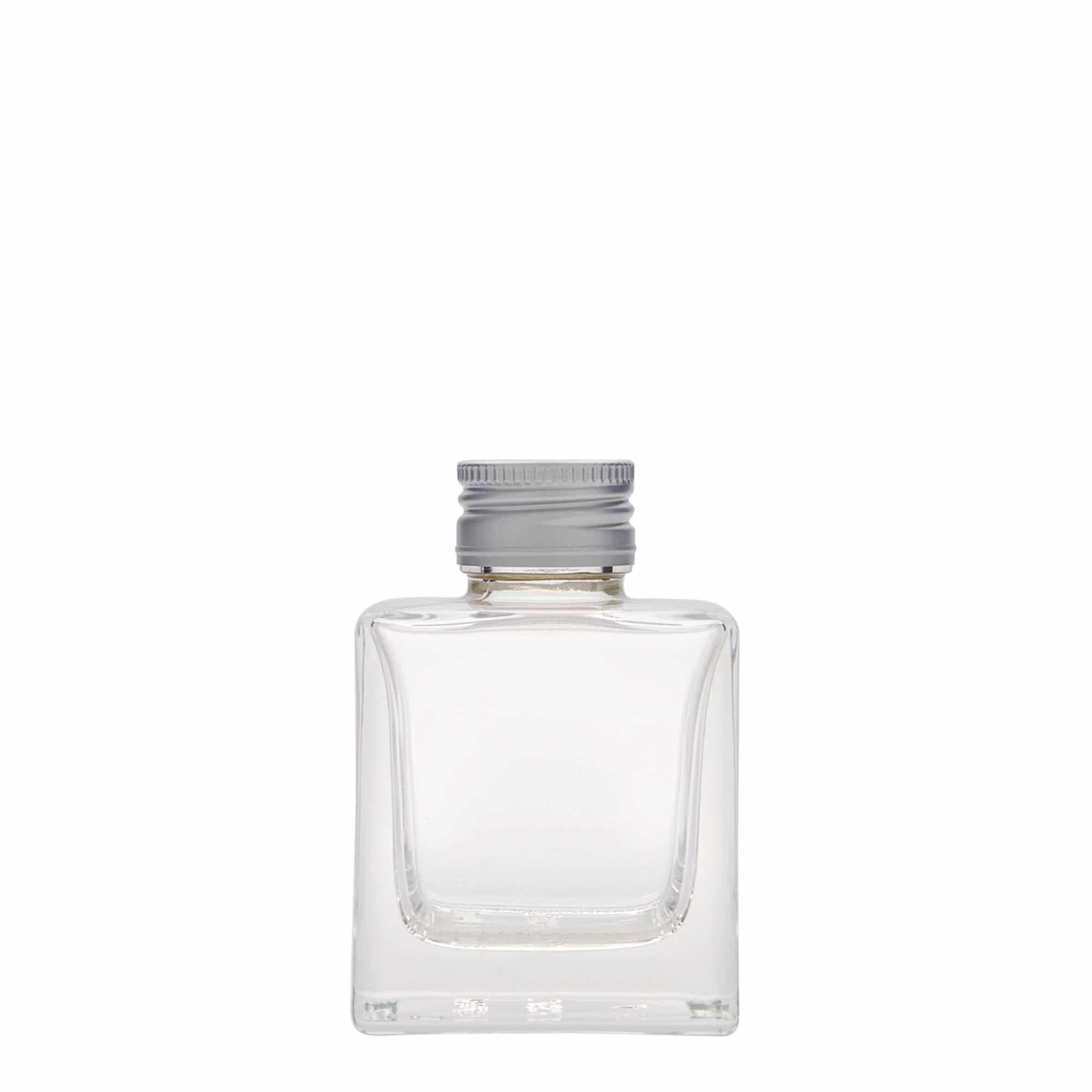 100 ml glass bottle 'Cube', square, closure: PP 28