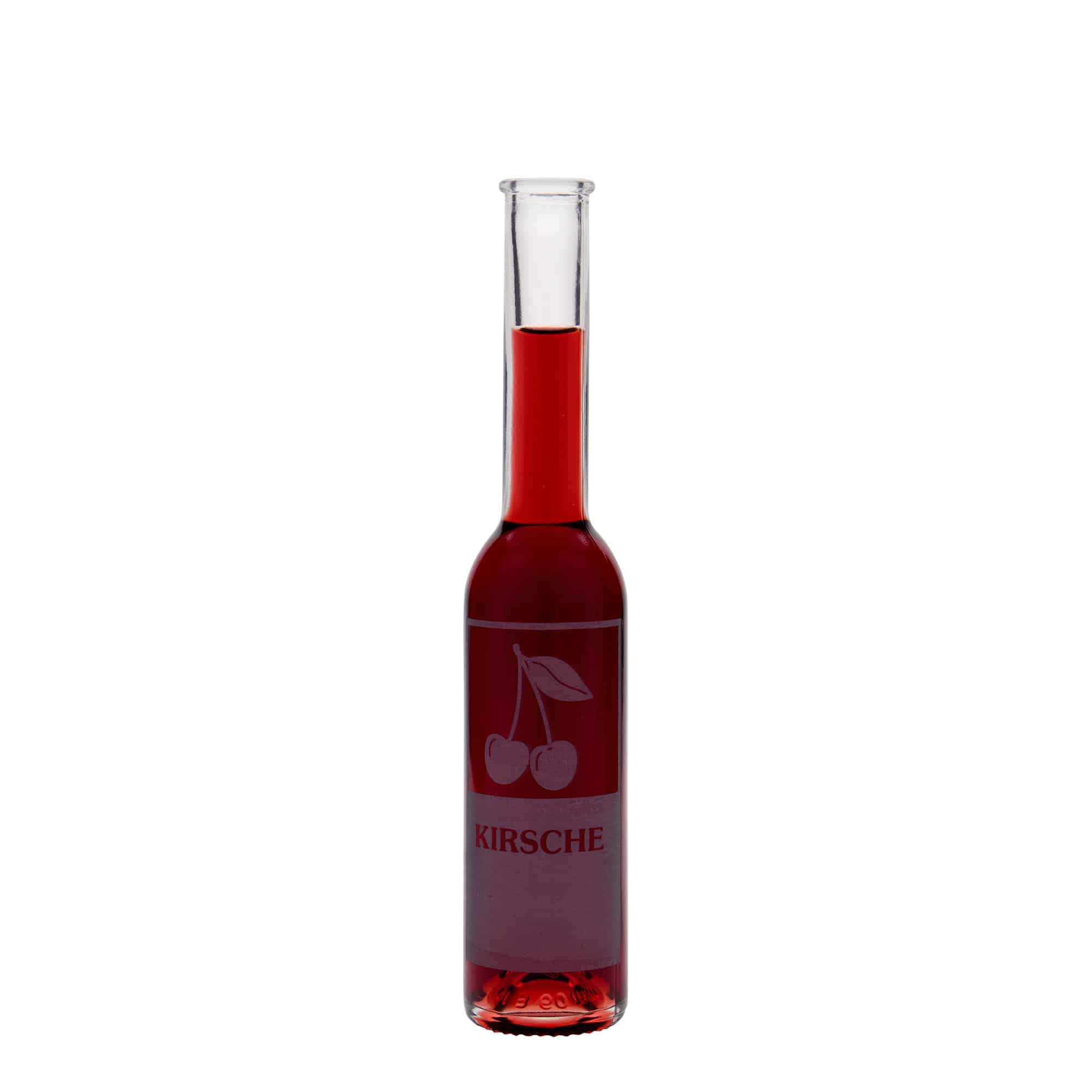 200 ml glass bottle 'Opera', print: cherry, closure: cork