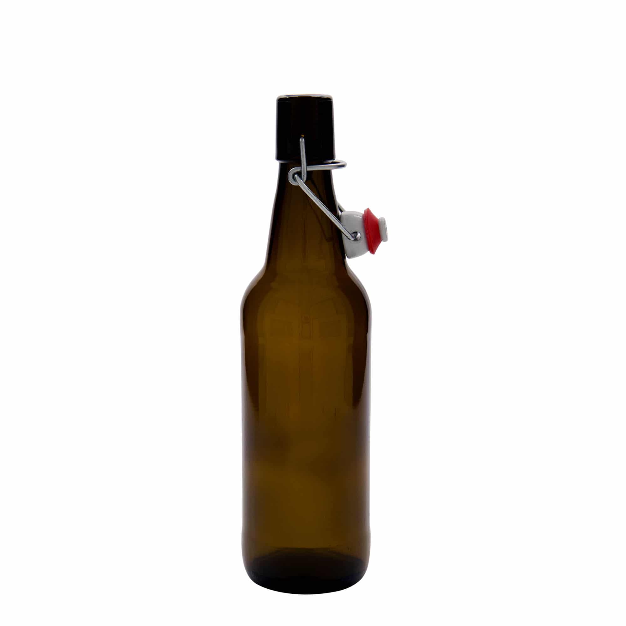 500 ml beer bottle, glass, brown, closure: swing top