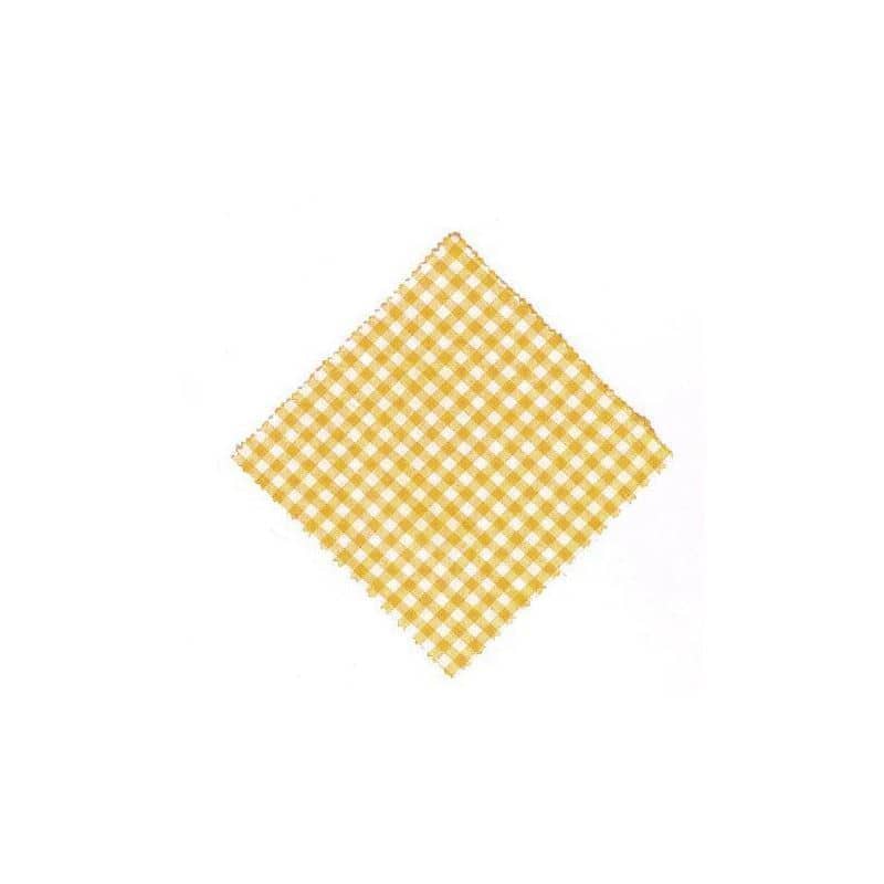 Checked fabric jar cover 12x12, square, textile, yellow, for opening: TO38-TO53