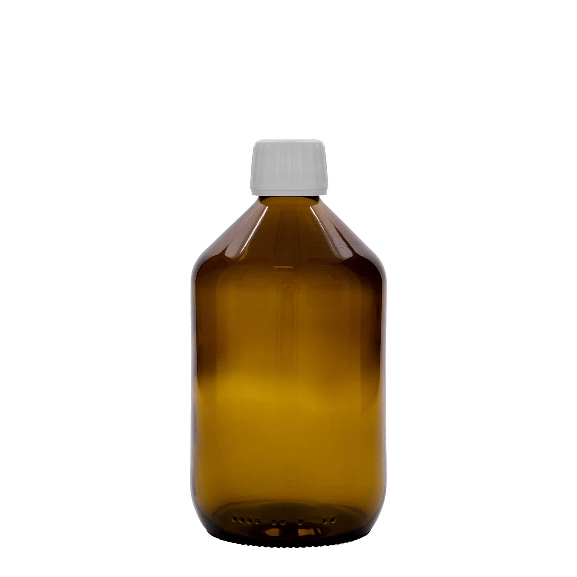 500 ml medicine bottle, brown, glass, closure: PP 28