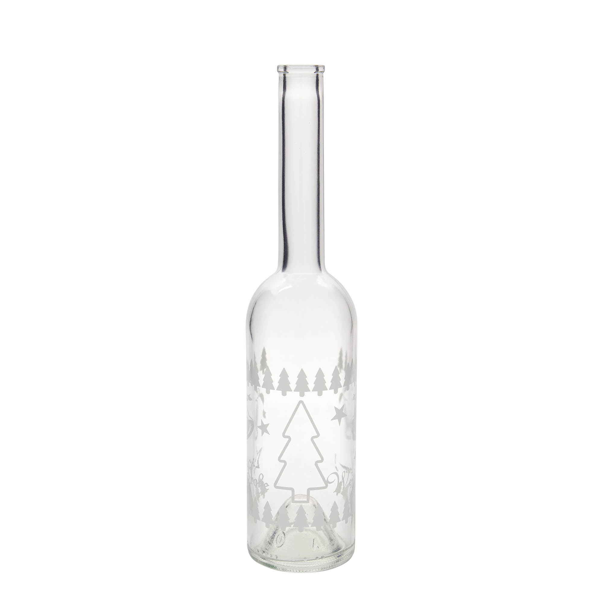 500 ml glass bottle 'Opera', print: classic Christmas, closure: cork