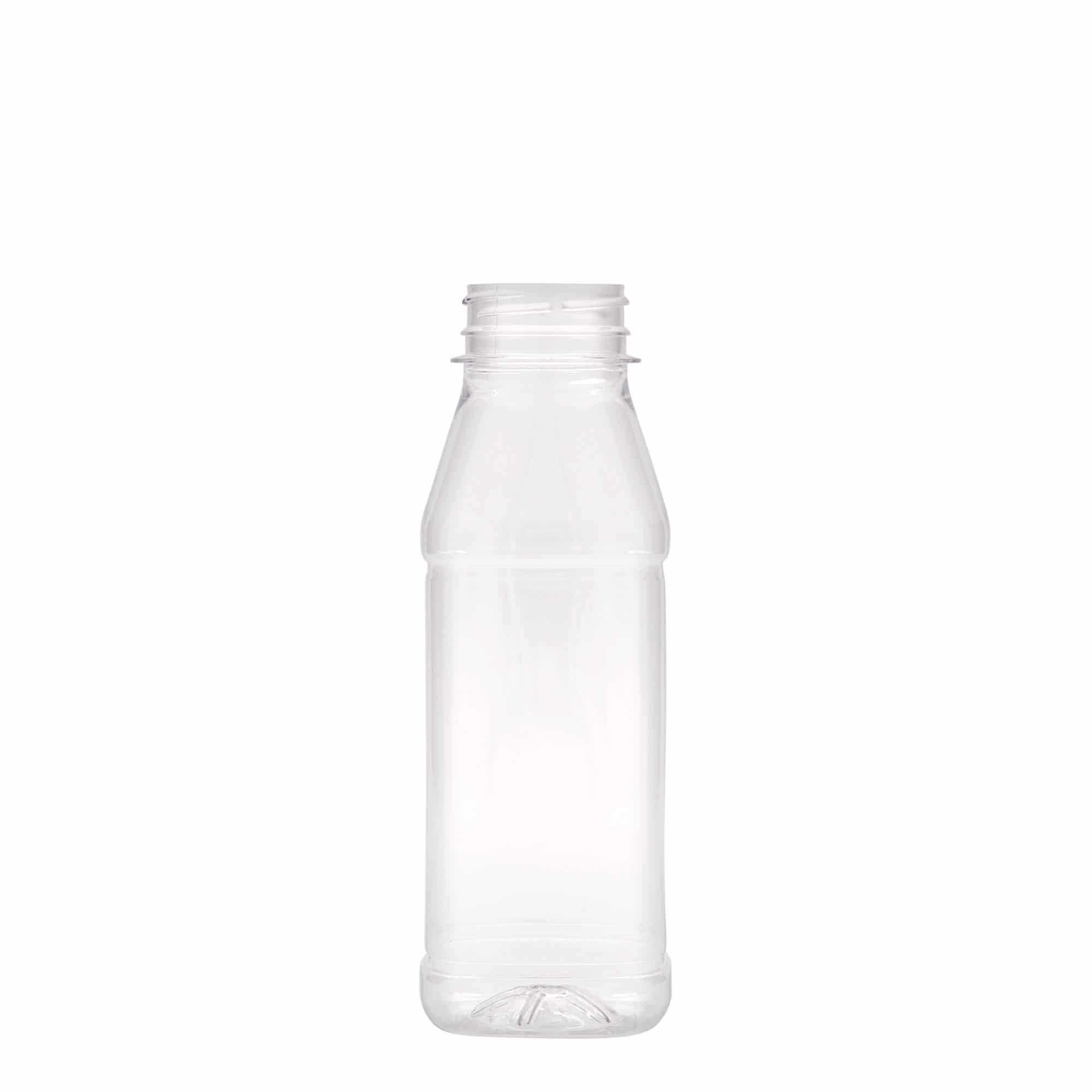 330 ml PET bottle 'Milk and Juice Carré', square, plastic, closure: 38 mm