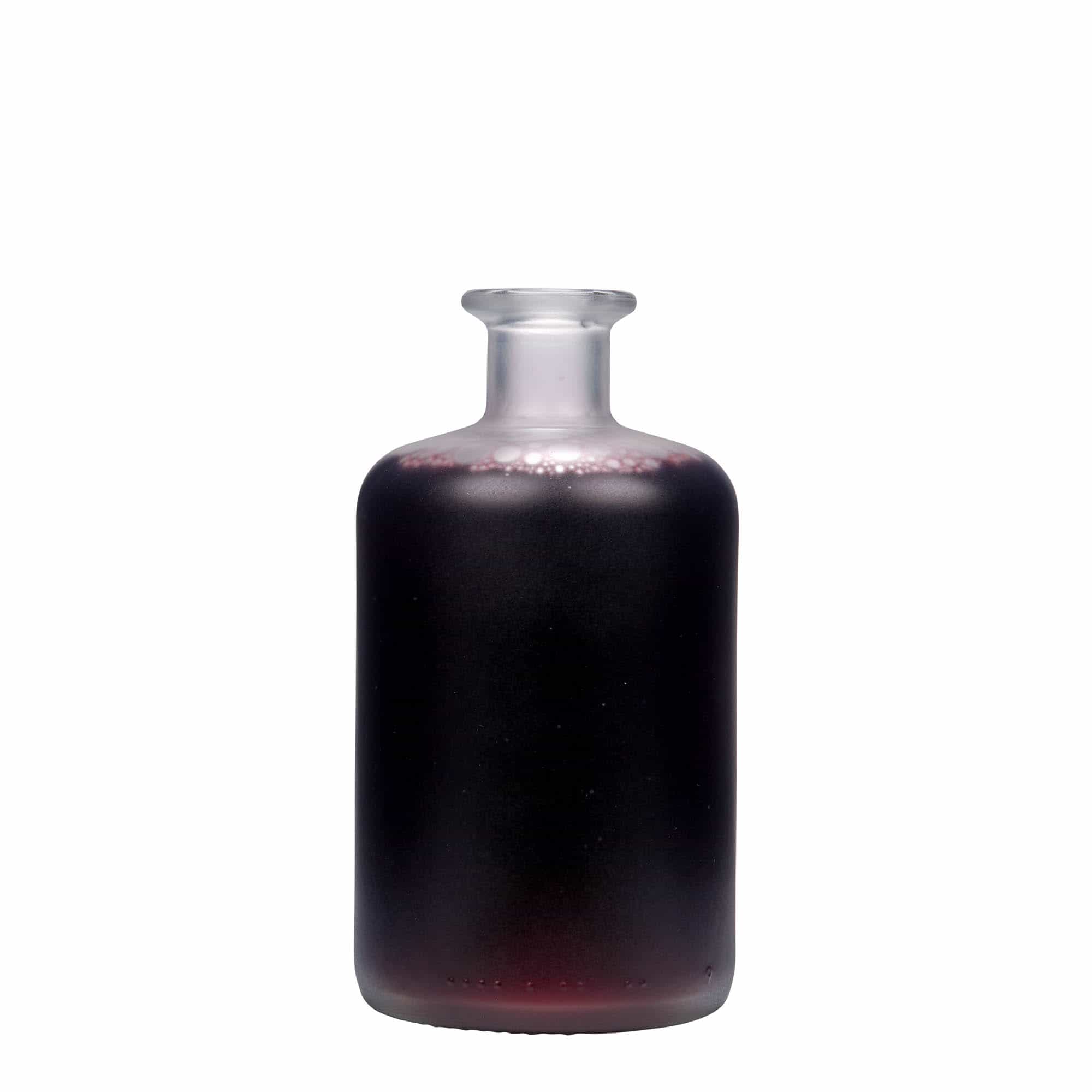 500 ml glass apothecary bottle, frosted, closure: cork