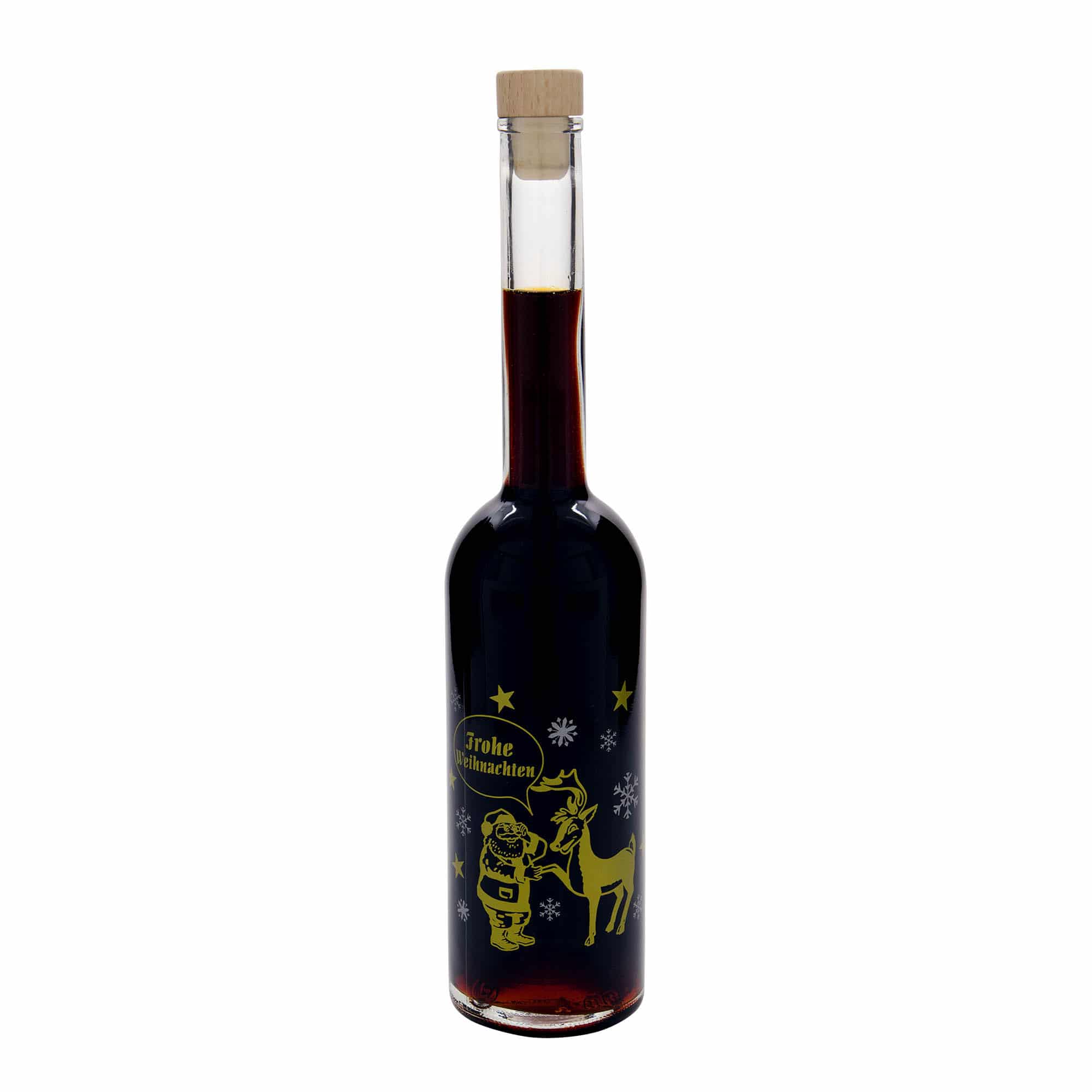 500 ml glass bottle 'Opera', print: fireworks, closure: cork