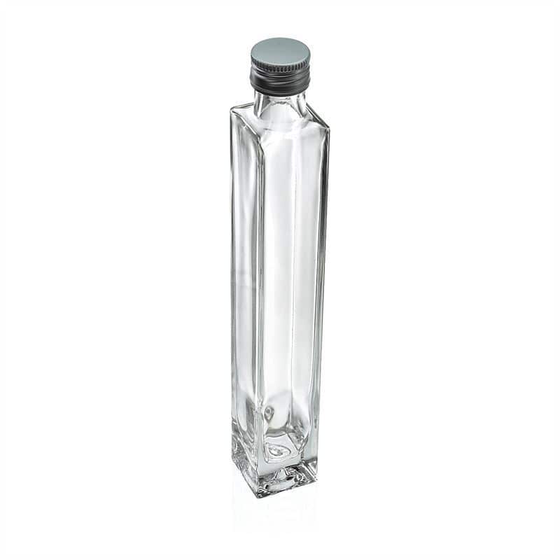 200 ml glass bottle 'Tommy', square, closure: PP 28