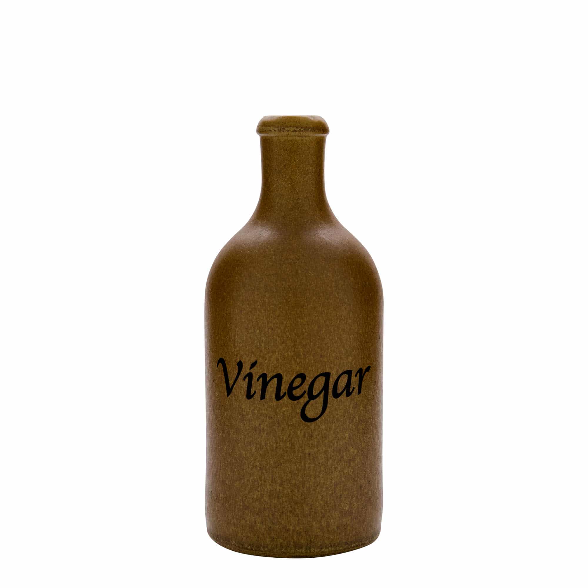 500 ml earthen jug, print: vinegar, stoneware, brown crystal, closure: cork