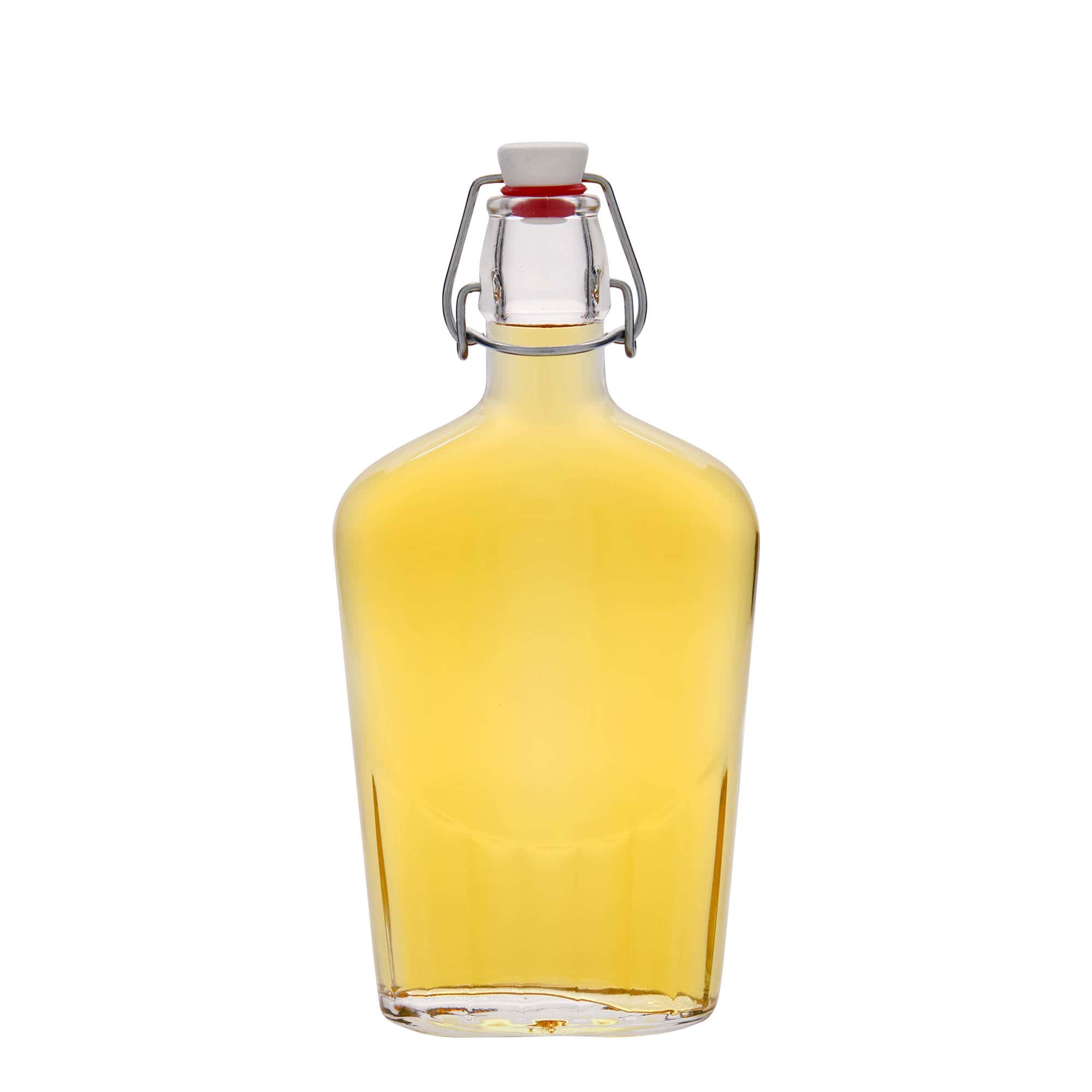 500 ml glass bottle 'Fiaschetta', oval, closure: swing top