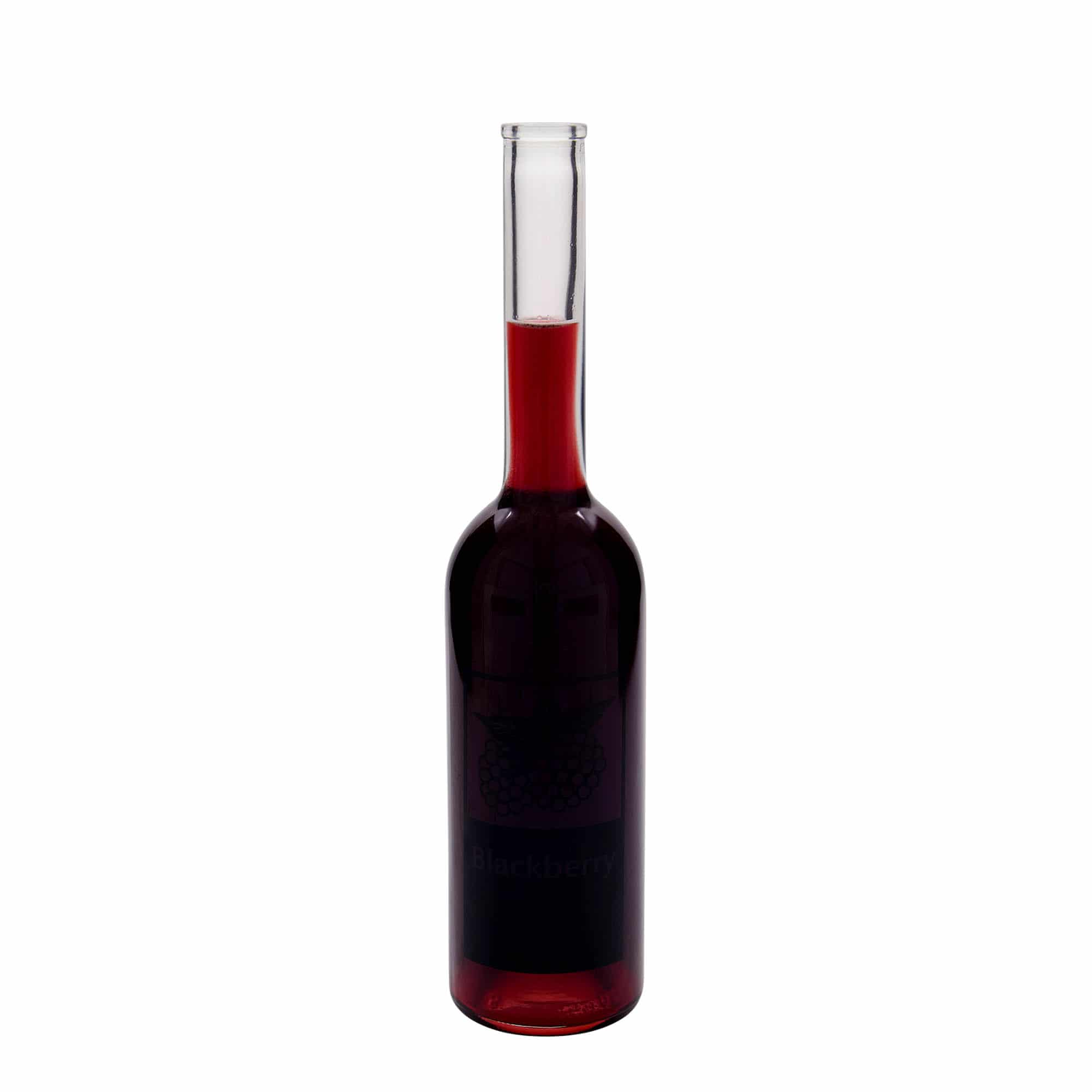 500 ml glass bottle 'Opera', print: Blackberry, closure: cork