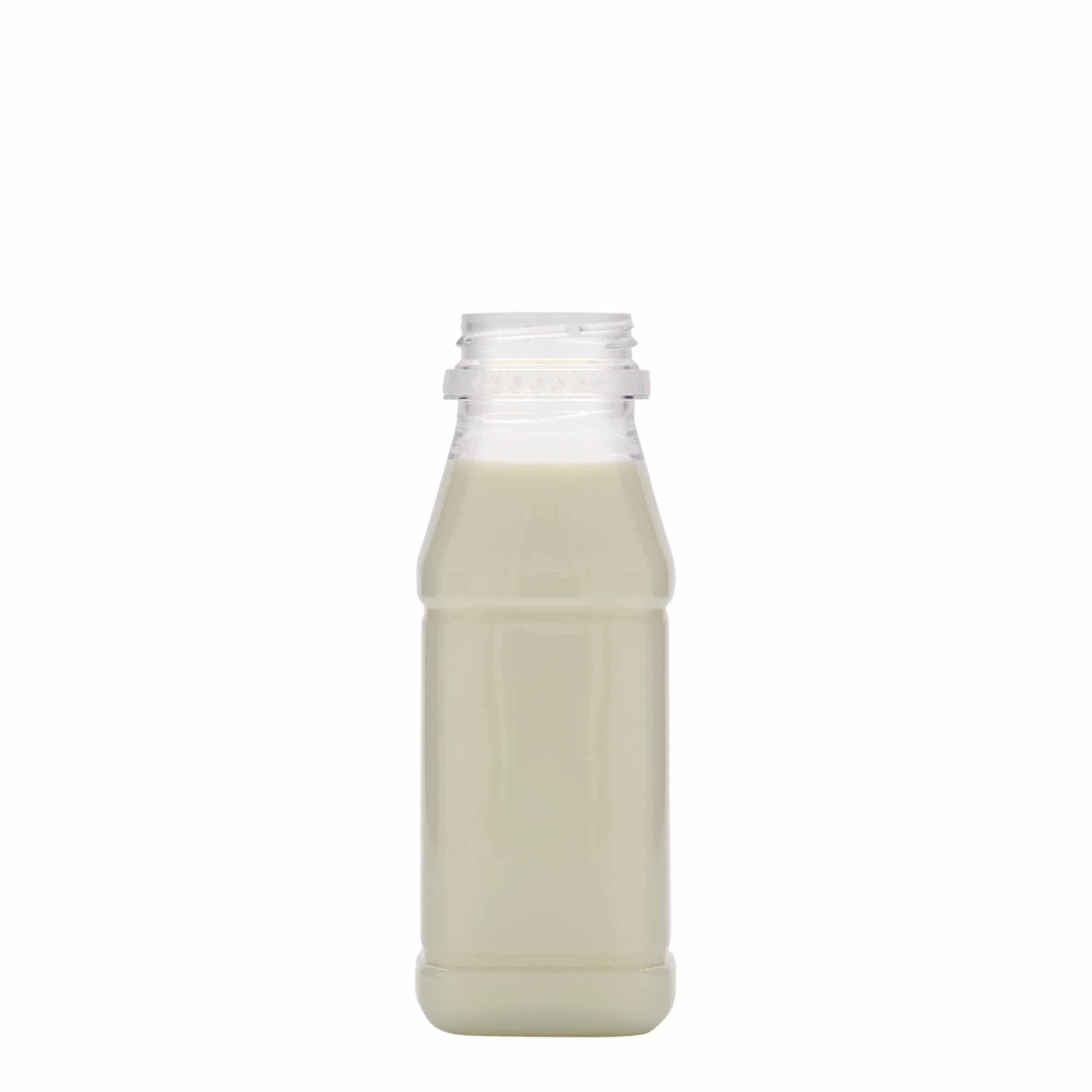 250 ml PET bottle 'Milk and Juice Carré', square, plastic, closure: 38 mm