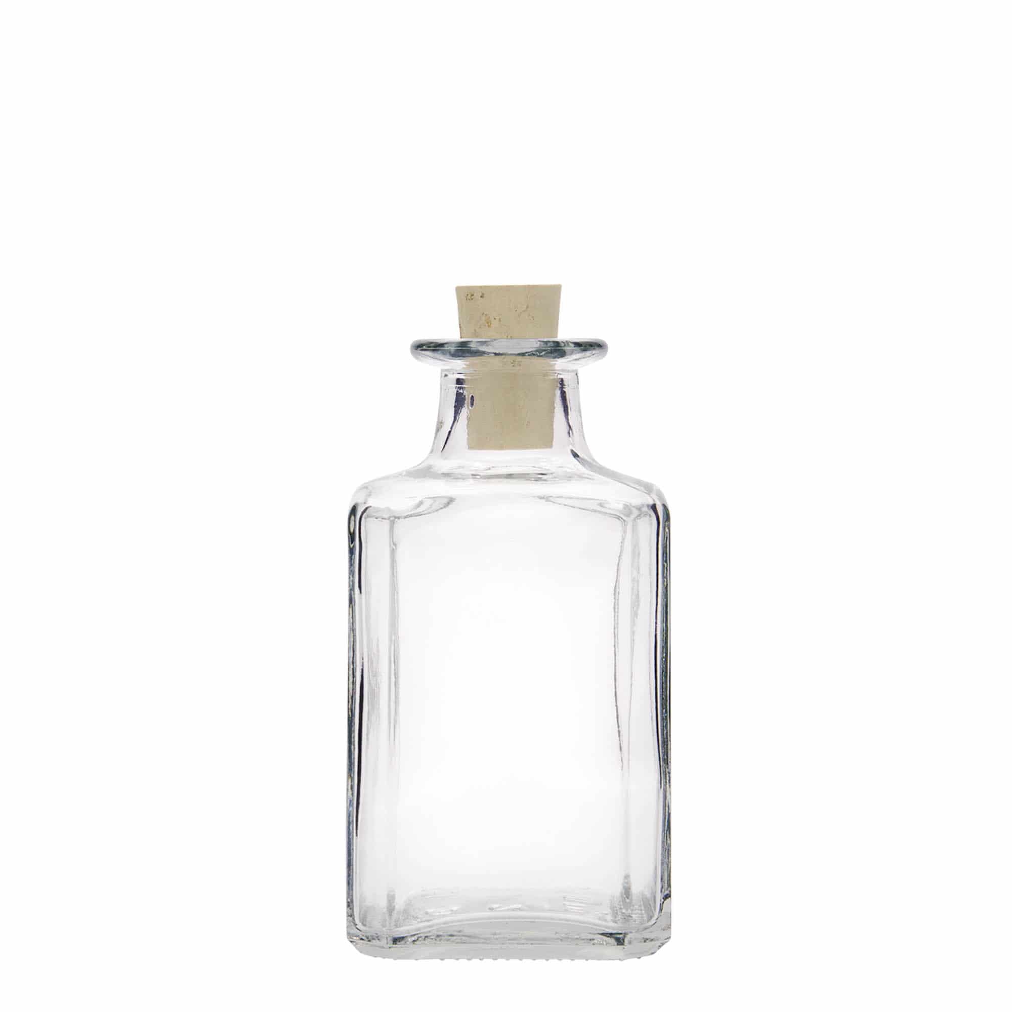 250 ml glass bottle 'Torben', square, closure: cork