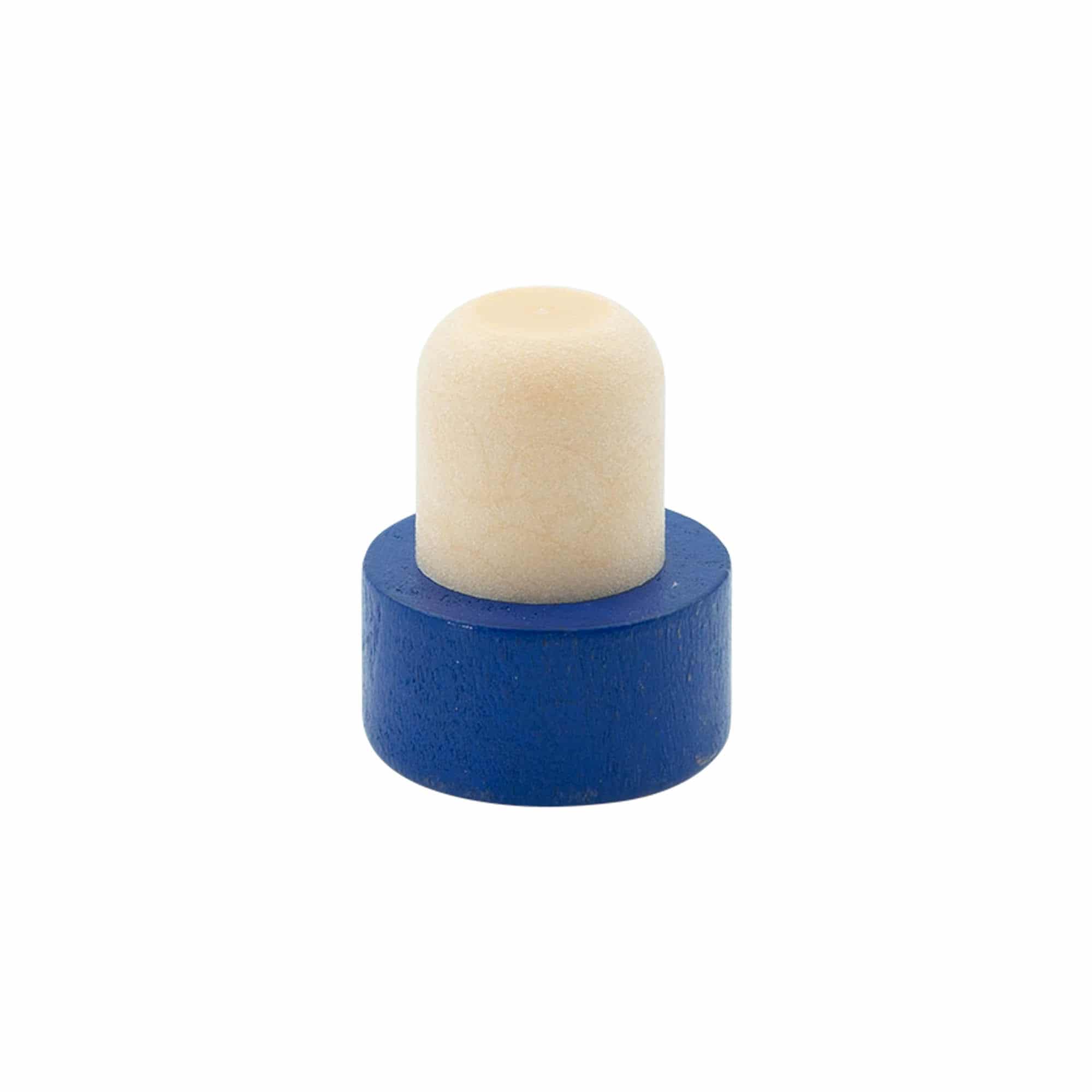 19 mm mushroom cork, wood, blue, for opening: cork