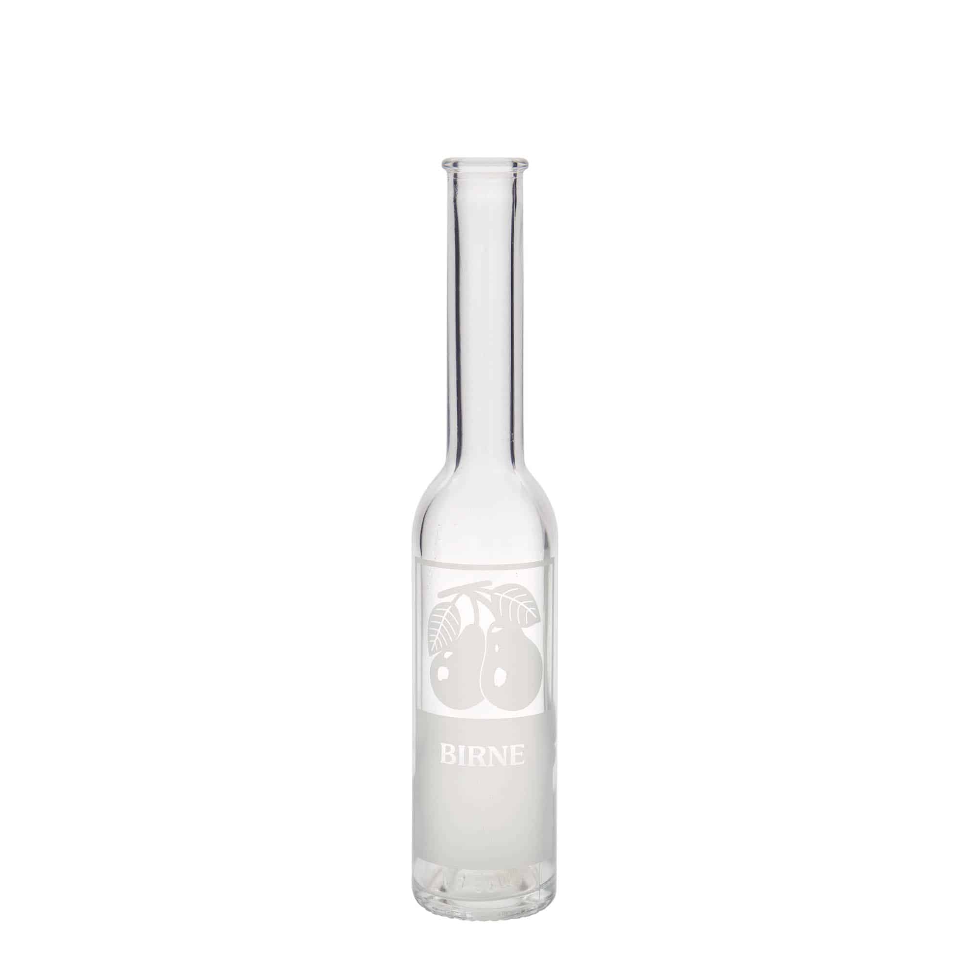 200 ml glass bottle 'Opera', print: pear, closure: cork