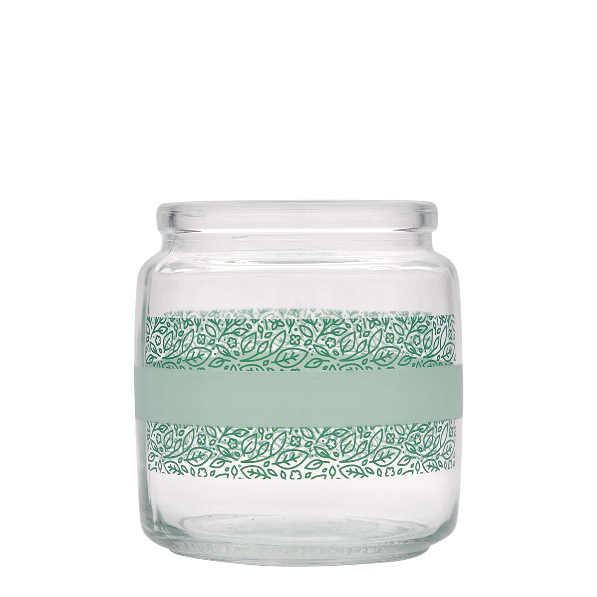 750 ml cork top jar 'Giara', print: naturalmente verde, closure: cork