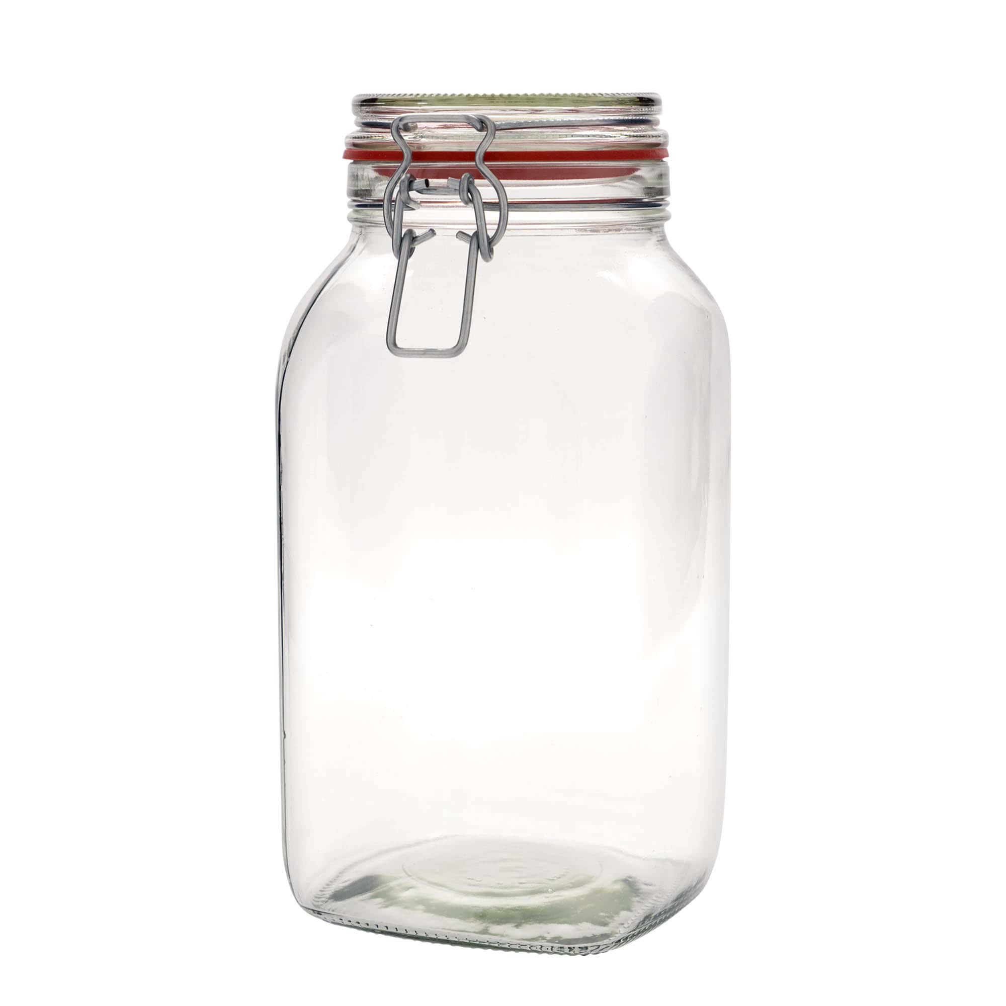 2,590 ml clip top jar, square, closure: clip top