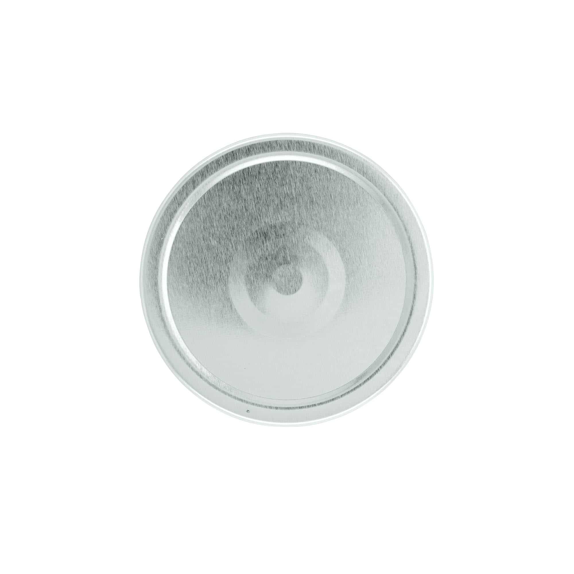 Deep twist off lid, tinplate, silver, for opening: Deep-TO 82